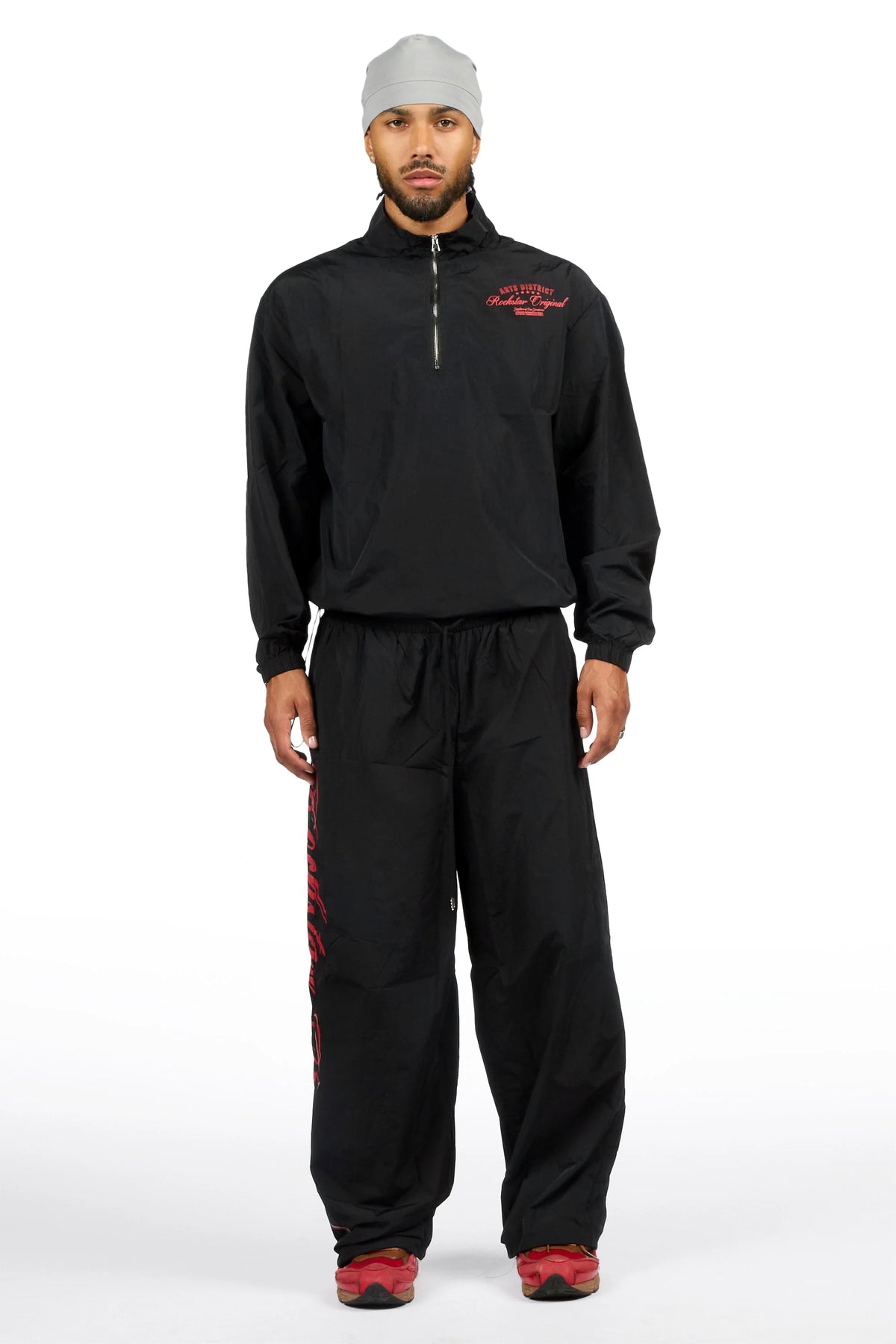 Palmas Black 1/6 Zip Pullover/Jogger Track Set