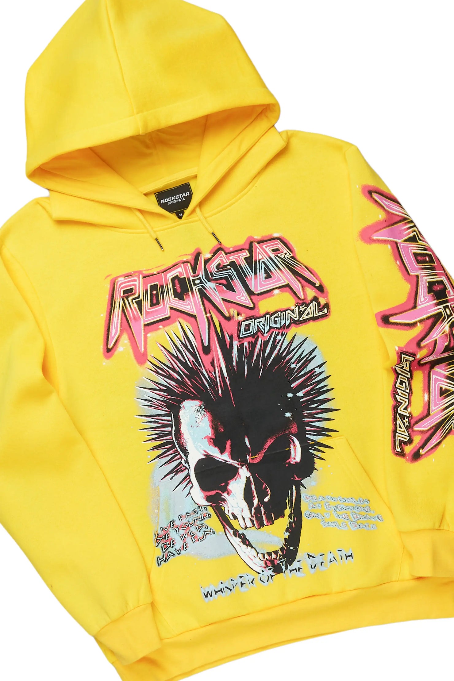 Obern Yellow Graphic Hoodie/Stacked Flare Pant Track Set