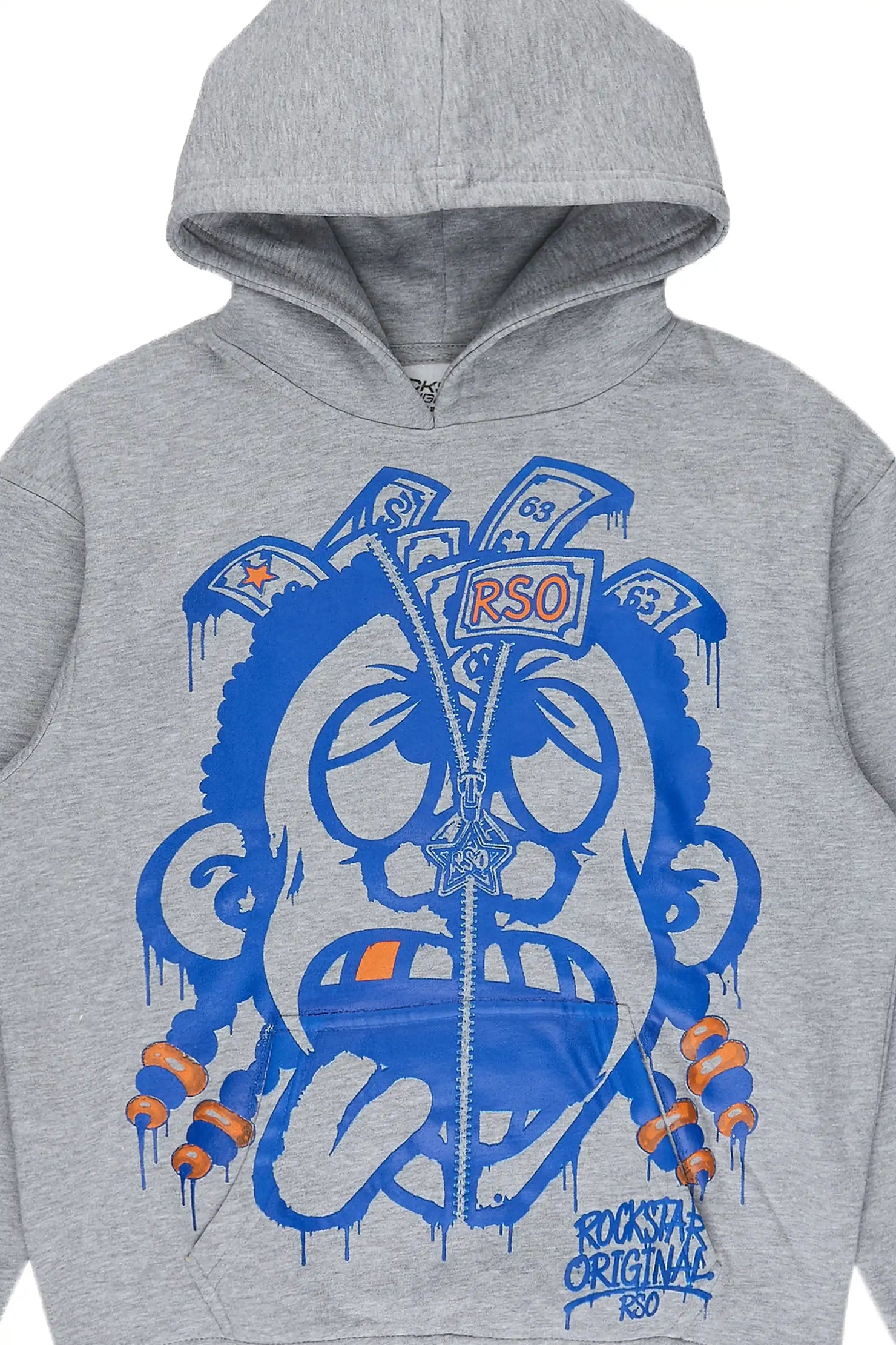Boys Dono Heather Grey Graphic Hoodie