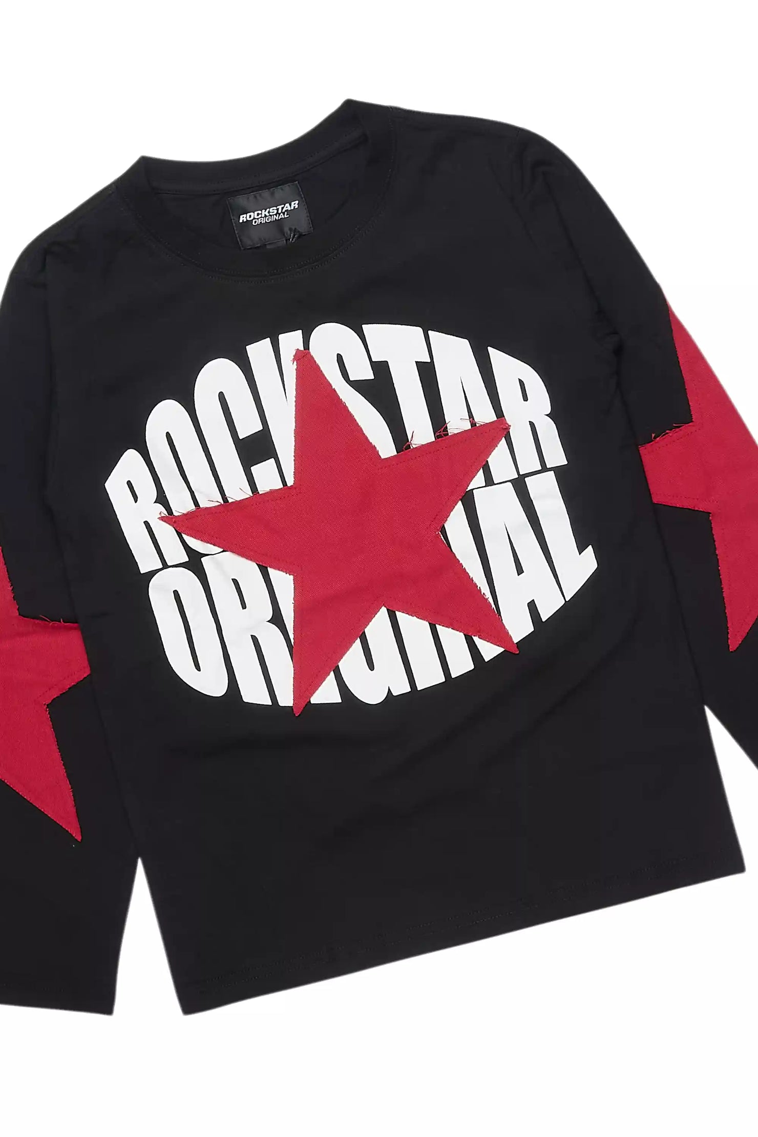 Boys States Black/Red Long Sleeve T-Shirt Track Set