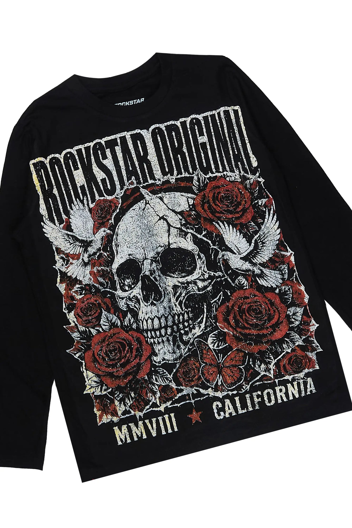 Boys Mars Black Long Sleeve T-Shirt Stacked Jean Set