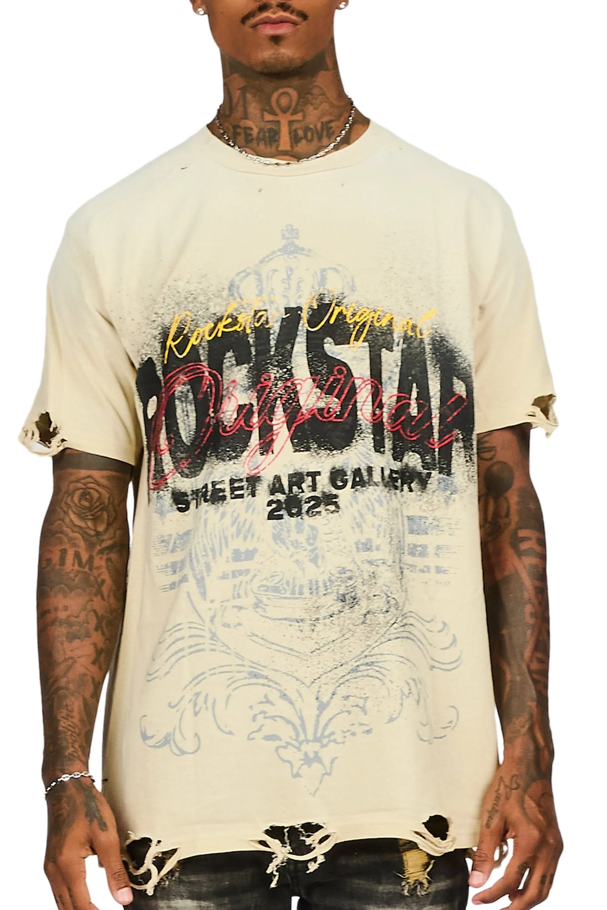 Irix Beige Oversized Graphic T-Shirt