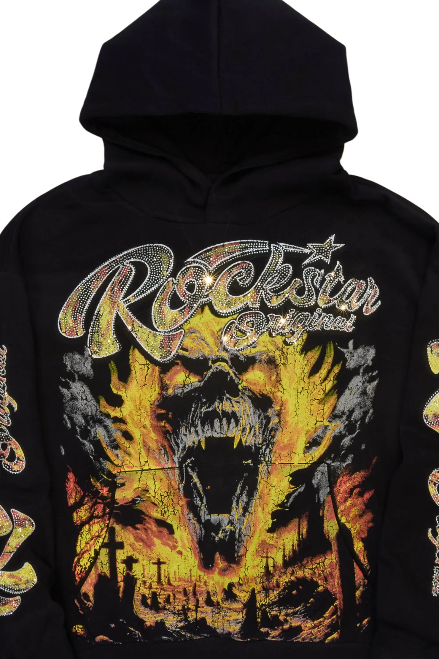 Brun Black Rhinestone Oversized Hoodie