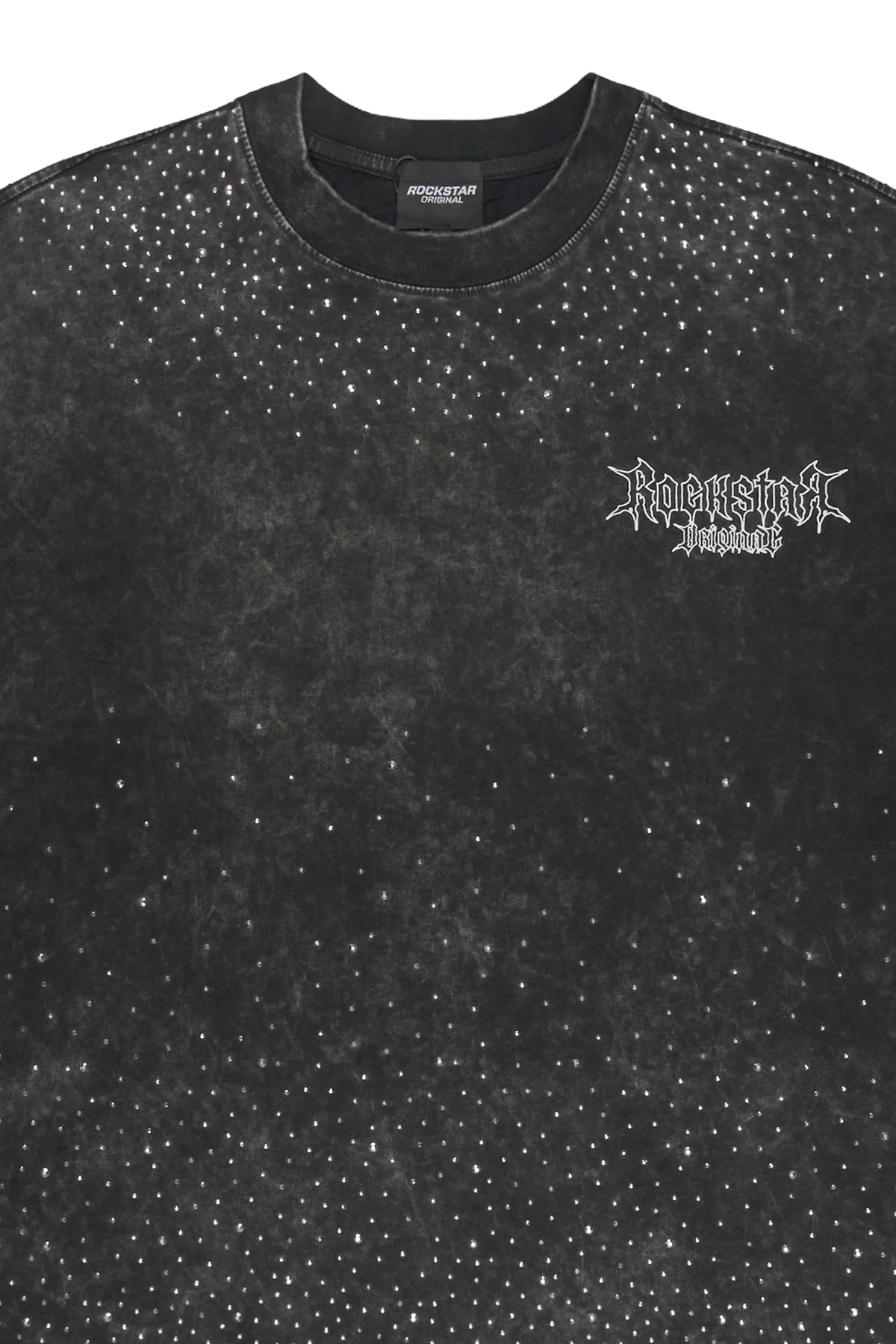 Twinkle Black Rhinestone Oversized Graphic T-Shirt