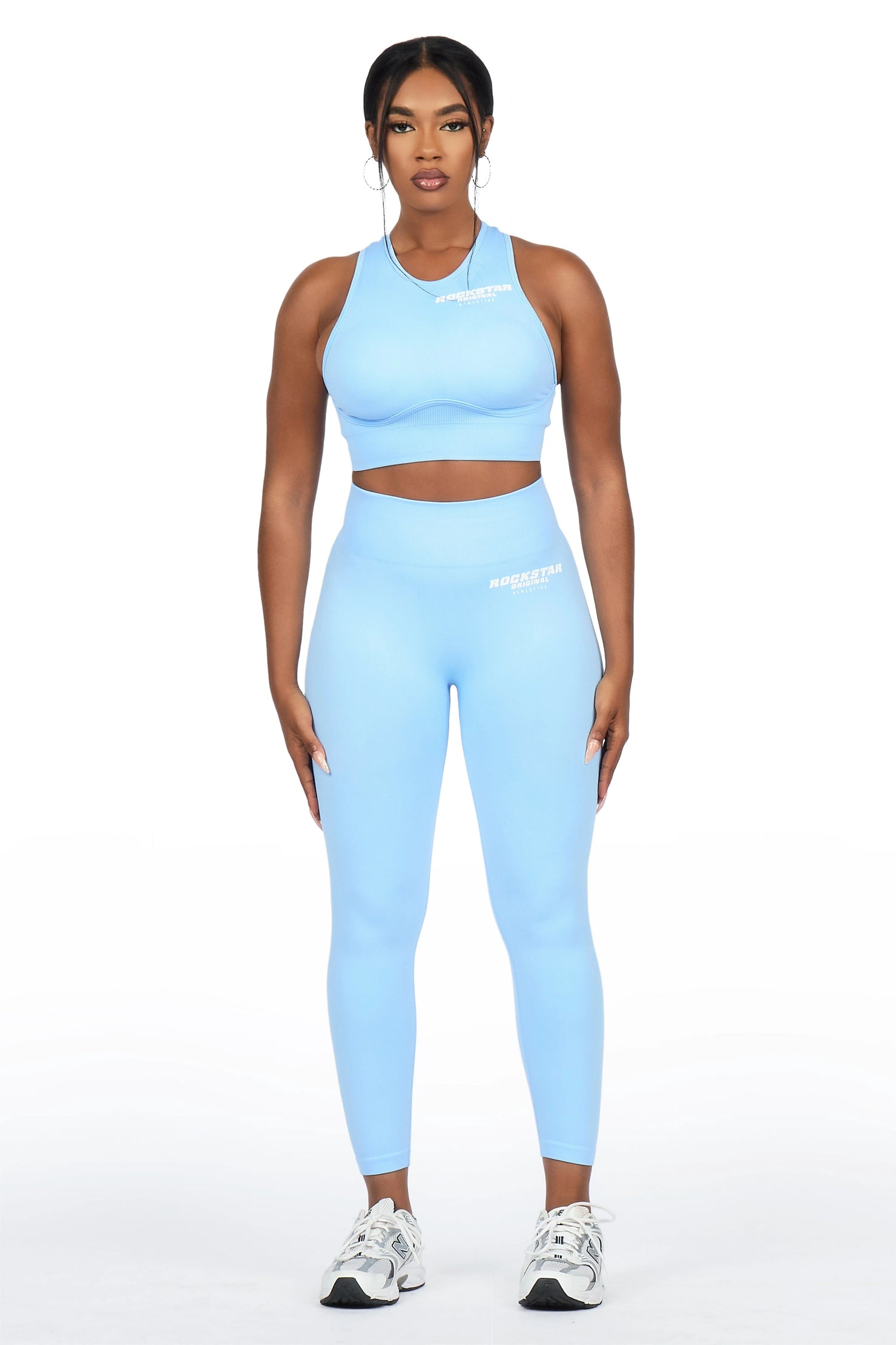 Brevyn Blue Tank Active Legging Set
