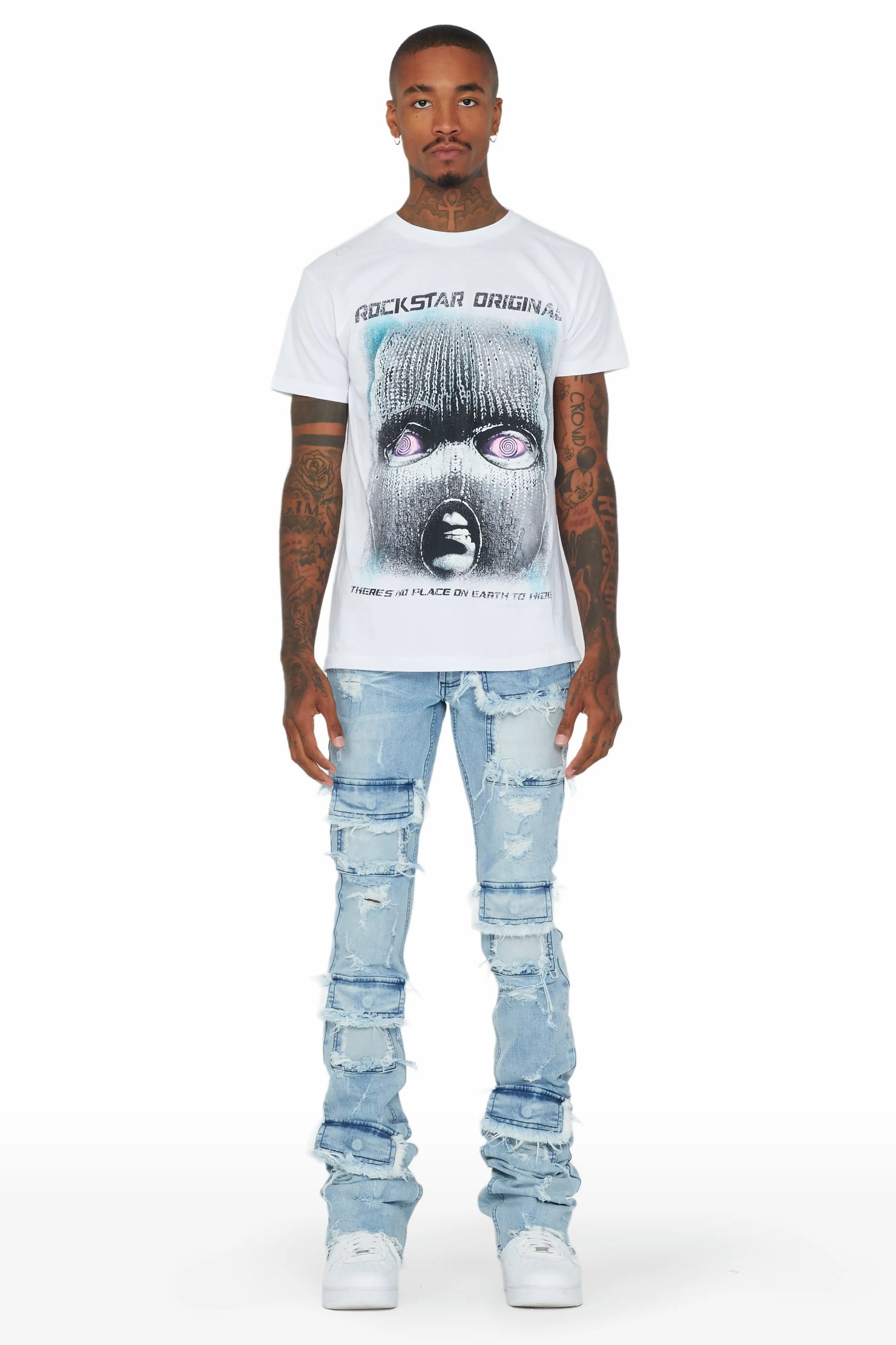 Petrus Blue Super Stacked Flare Jean