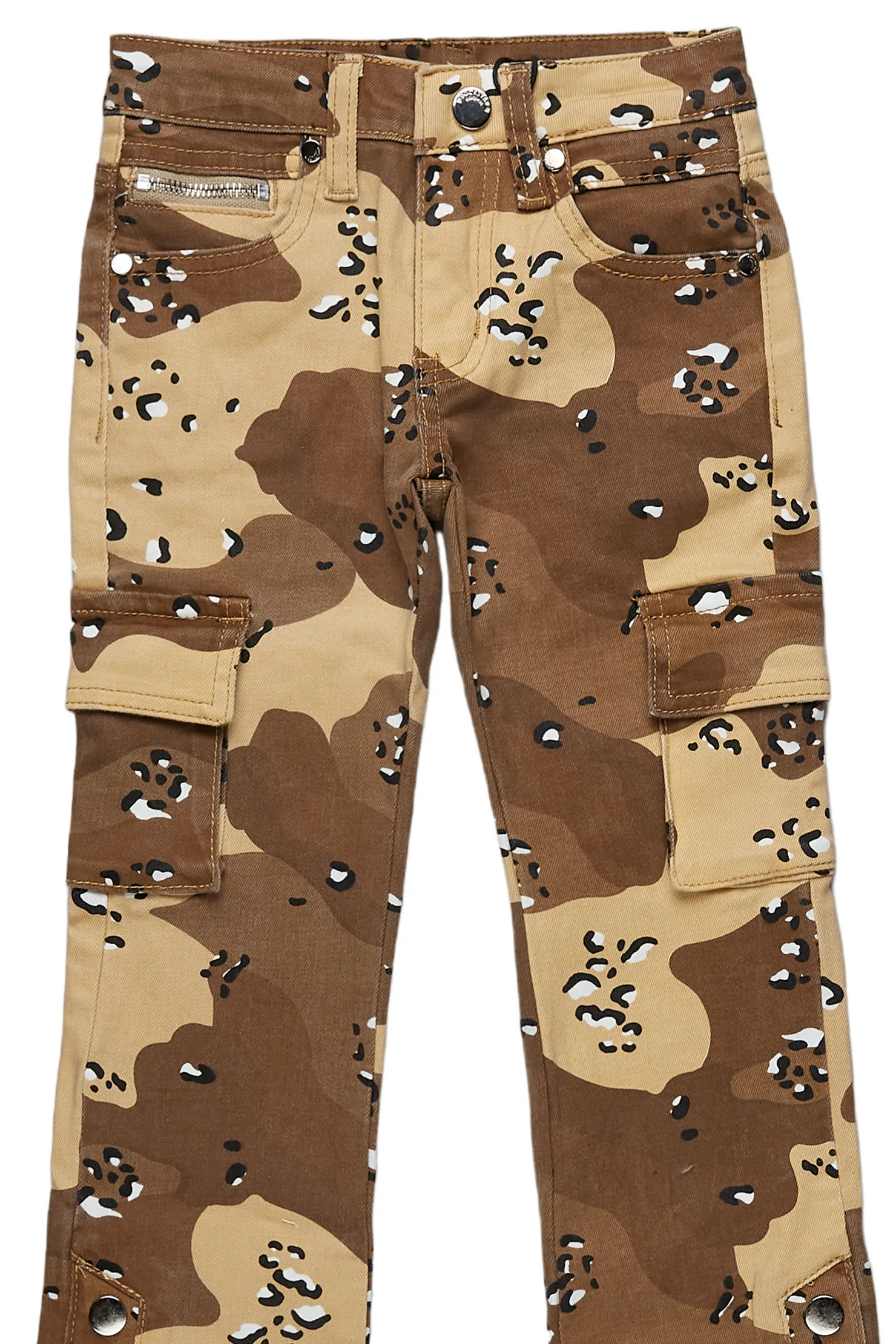 Boys Waage Desert Camo Stacked Flare Cargo Jean