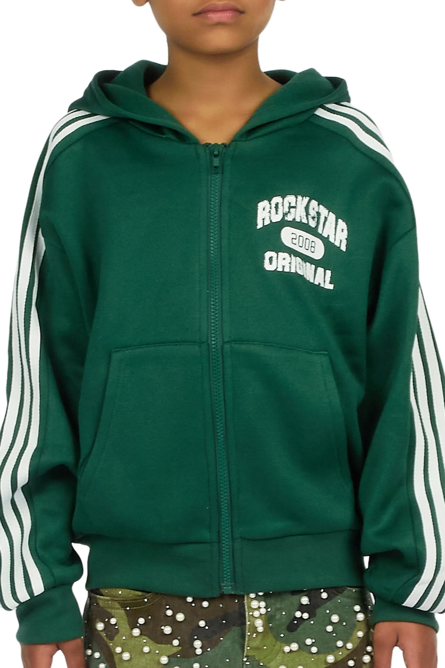 Girls Tyllaia Green Zip Up Hoodie