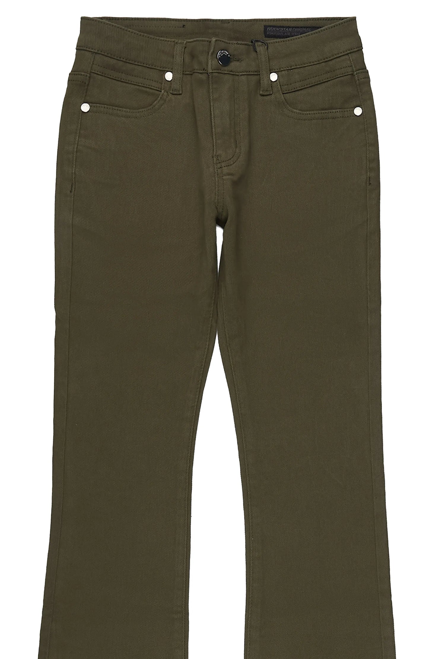 Boys Dag Olive Stacked Flare Jean