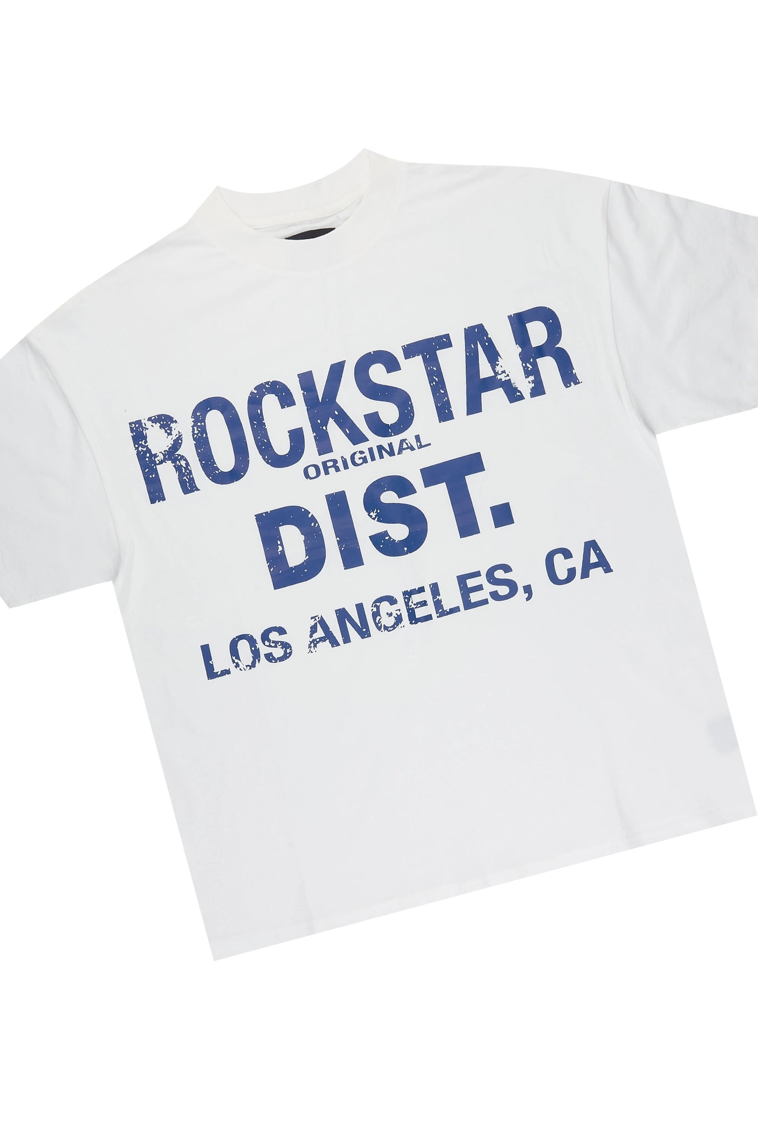 Sevyn White/Blue Rhinestone T-Shirt Denim Short Set