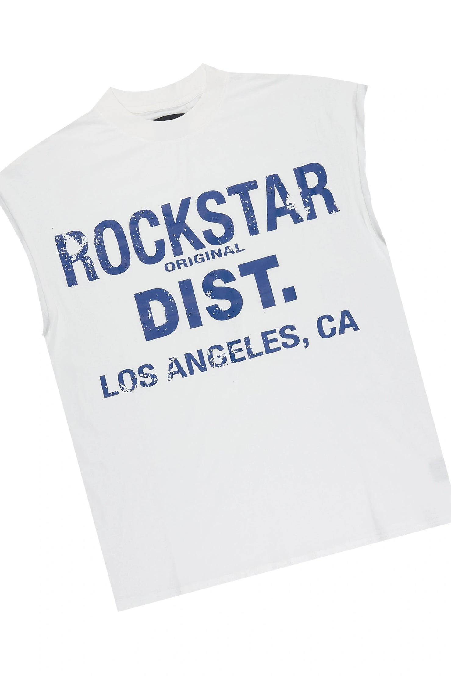 Sevyn White/Blue Rhinestone T-Shirt Denim Short Set