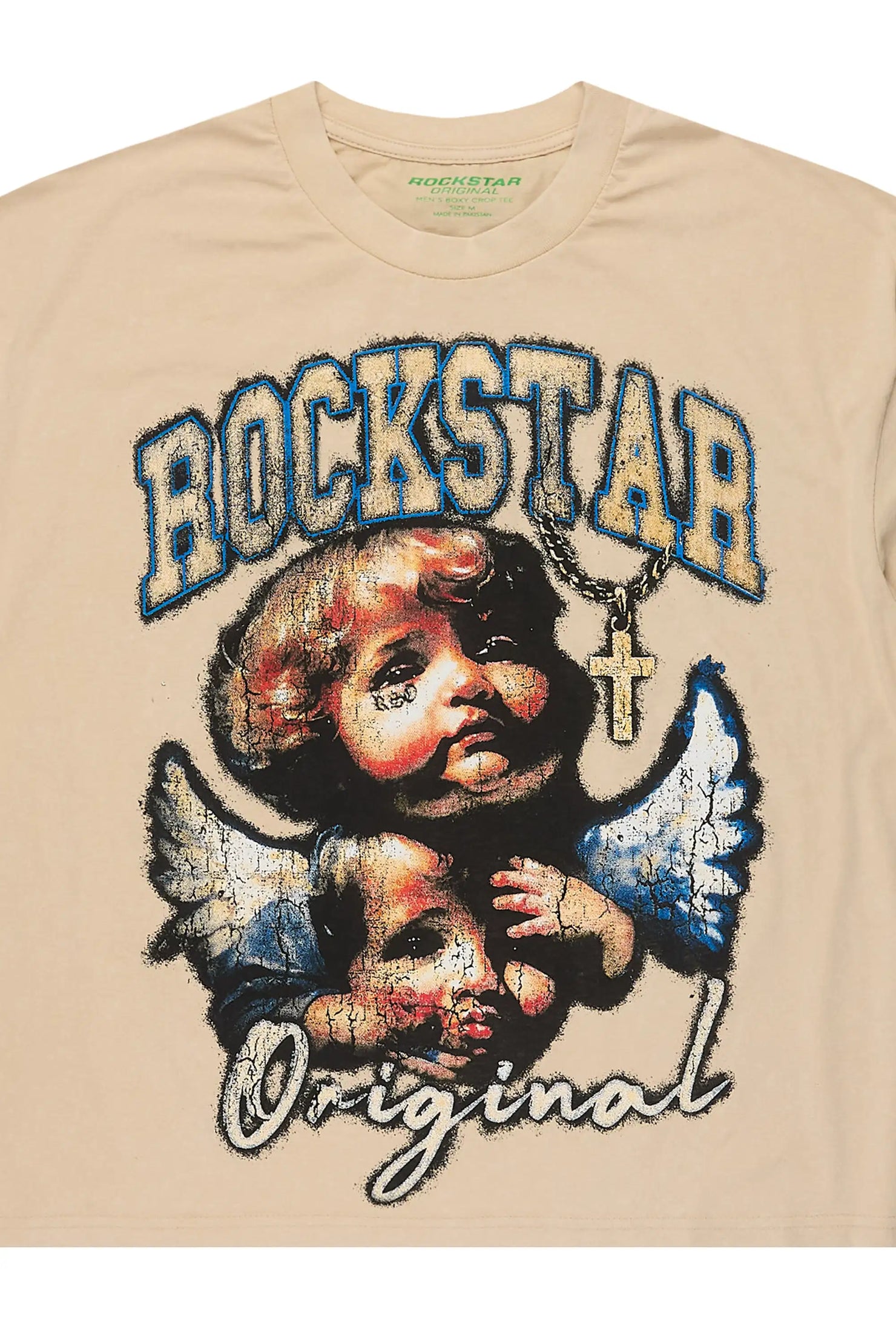 Deiter Beige Boxy Crop T-Shirt