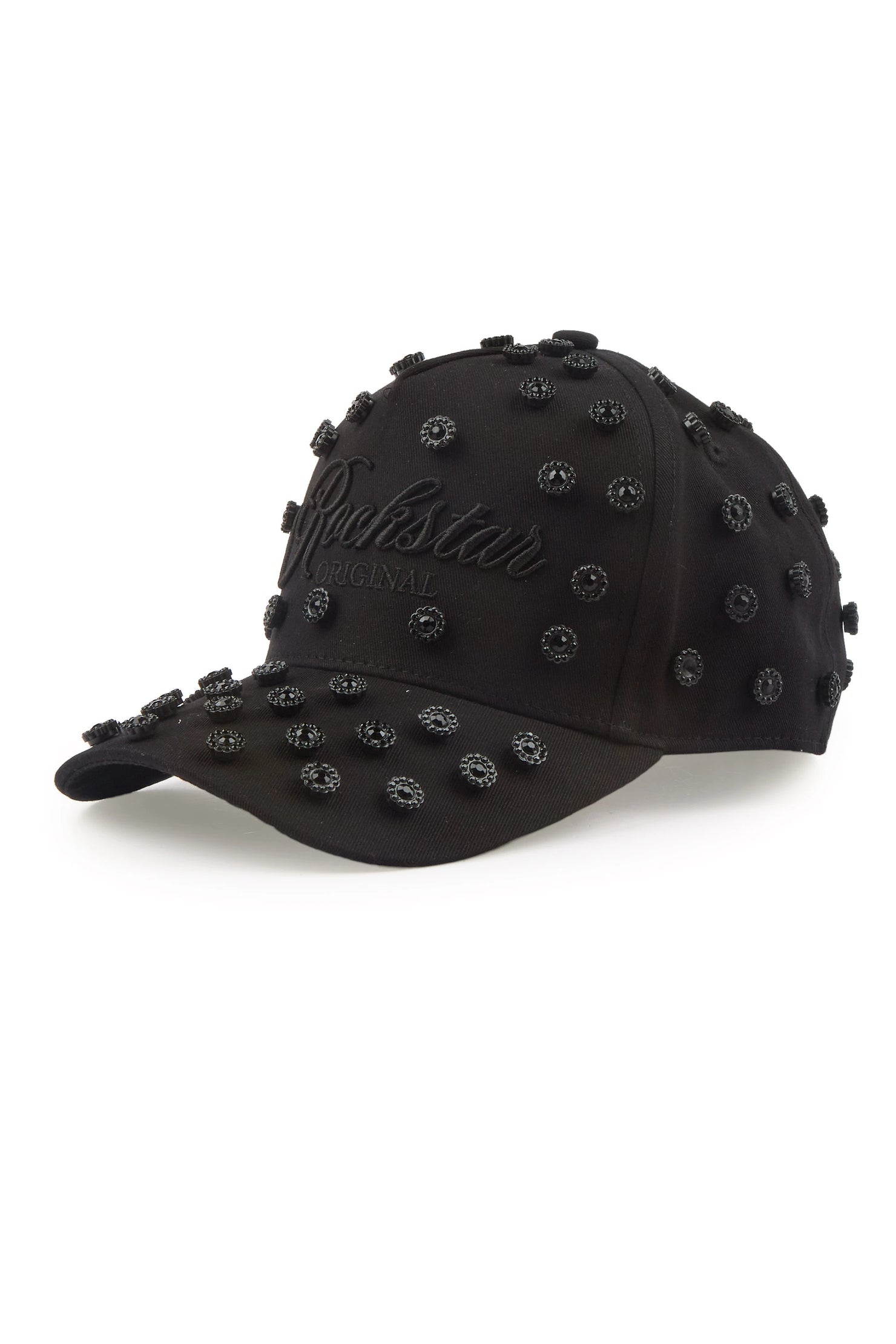 Roma Black/Black Rhinestone Trucker Hat