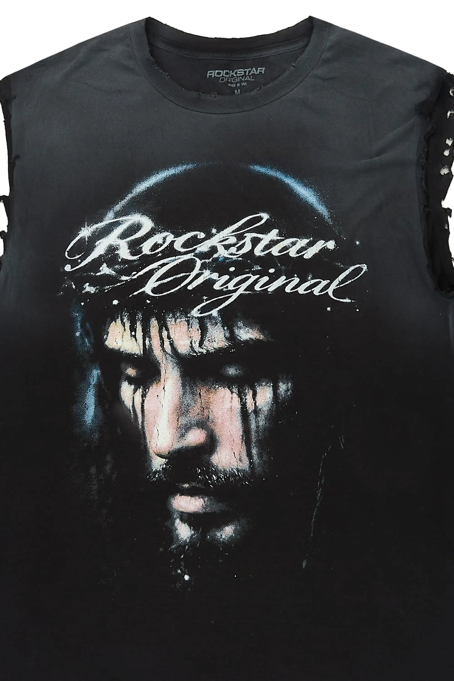 Graves Black Oversized Cut Off T-Shirt