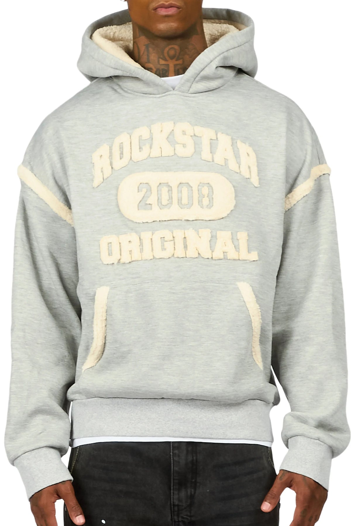 Meleg Heather Grey Graphic Hoodie