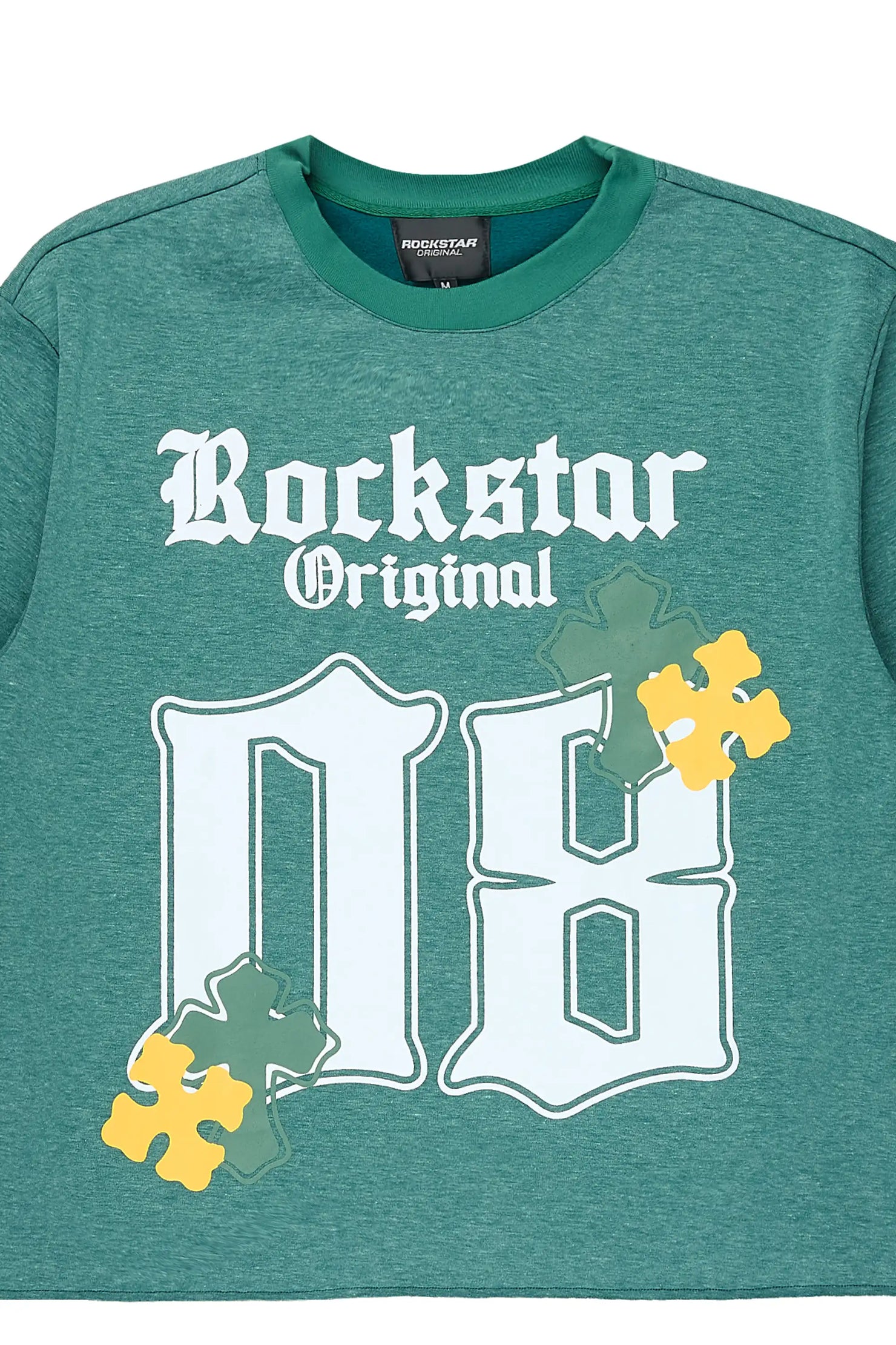 Bracken Green 3/4 Sleeve Boxy Crop Tee