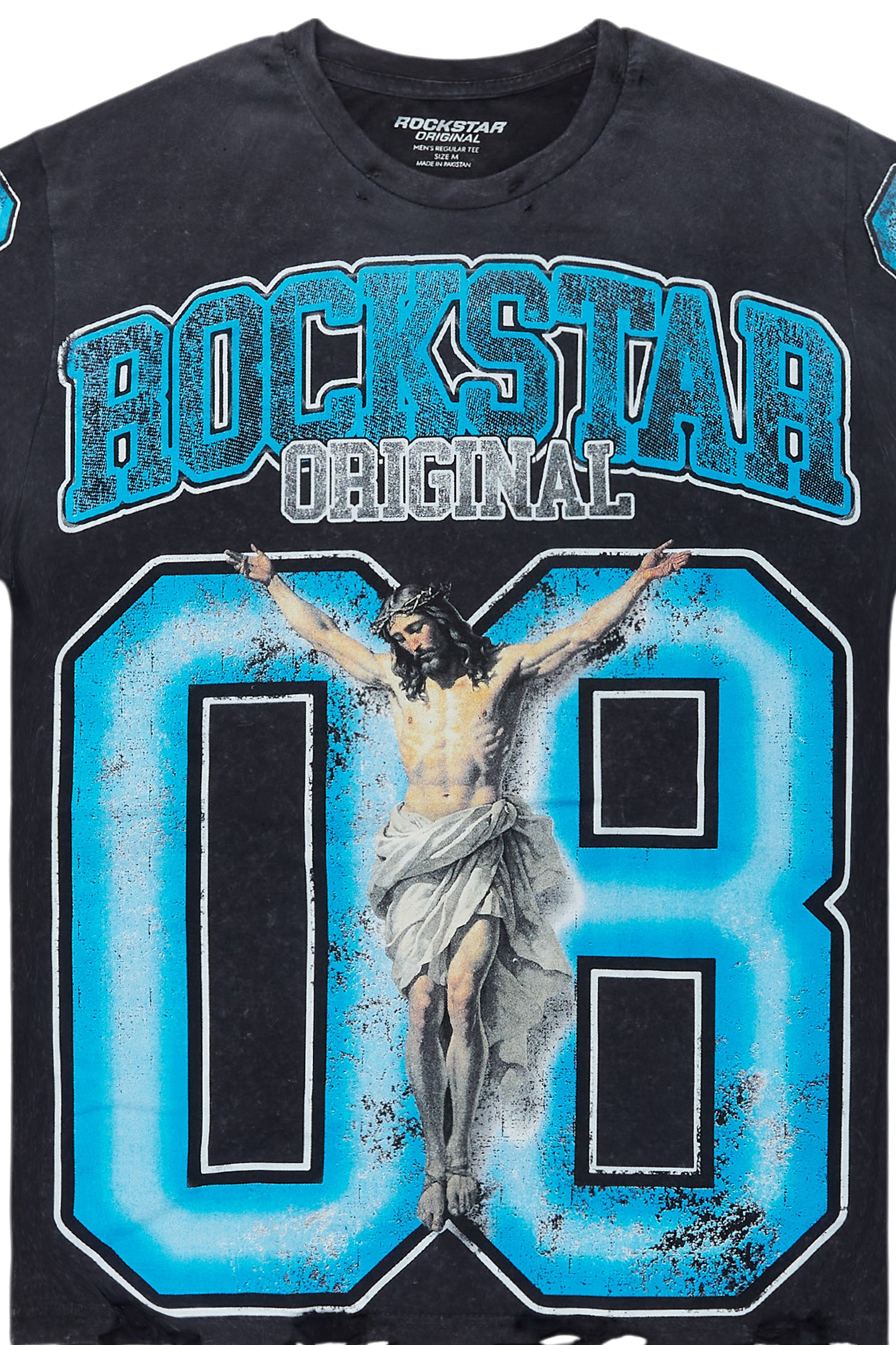 Tariqa Black/Blue Oversized T-Shirt