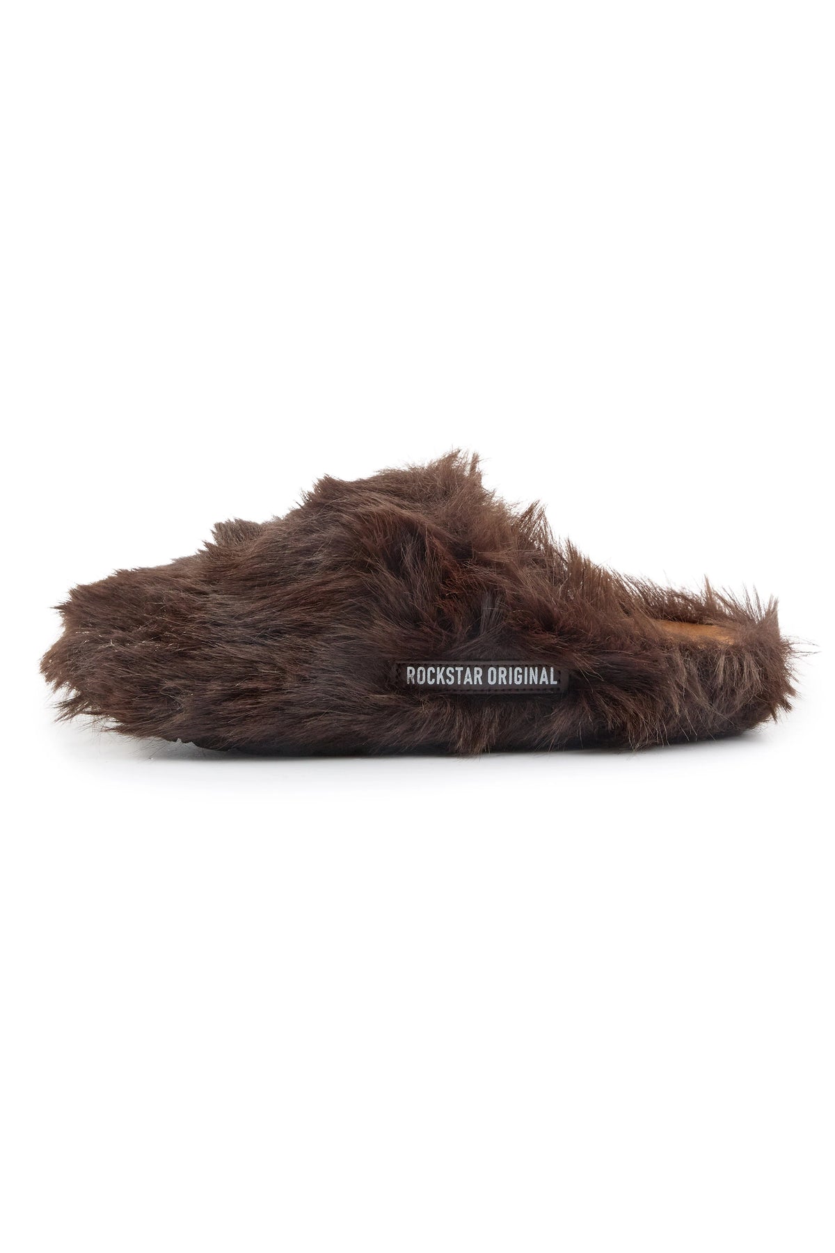 Mens Lanuga Brown Fur Mule