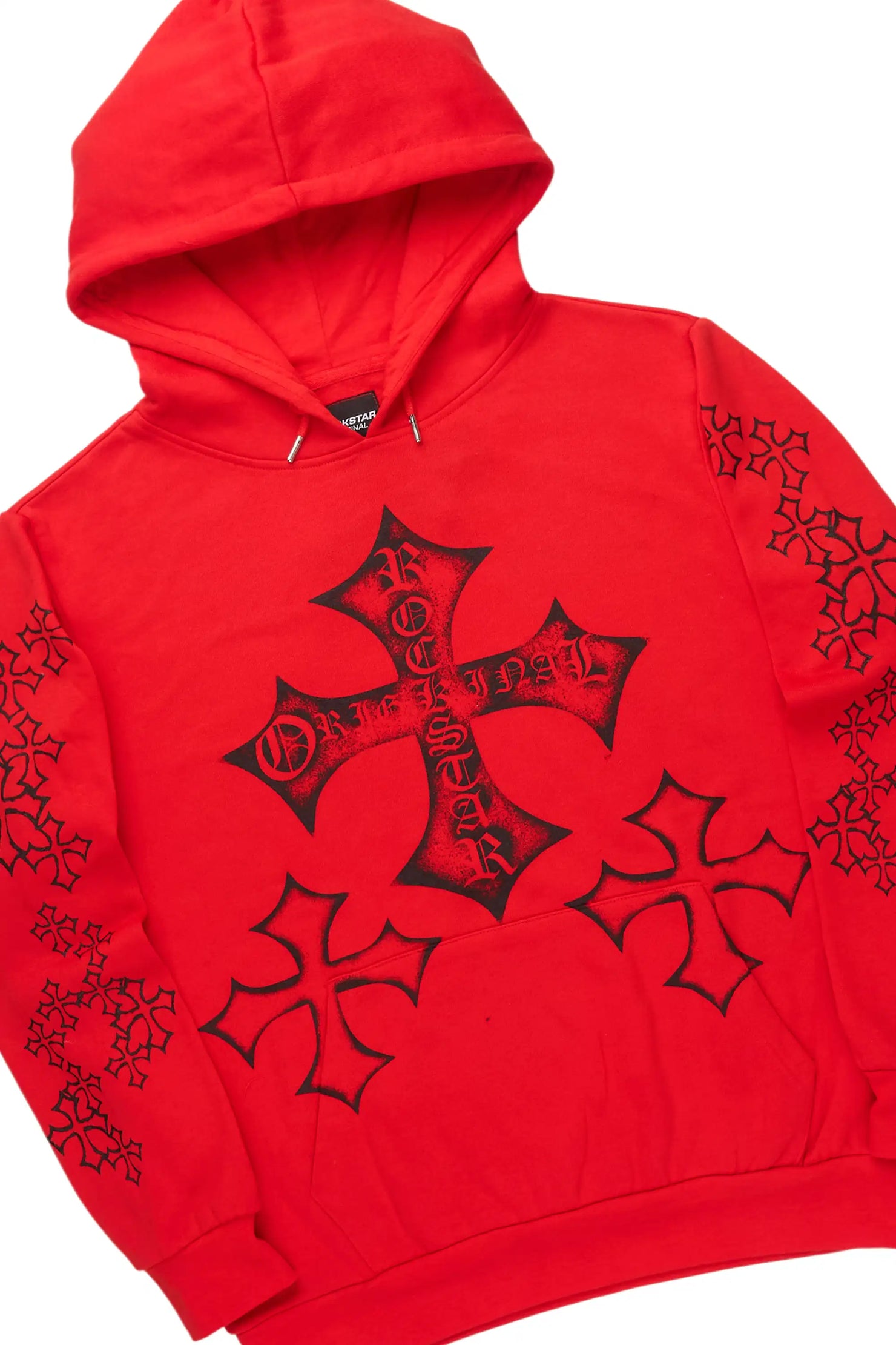 Marzion Red/Black Hoodie/Stacked Flare Track Set