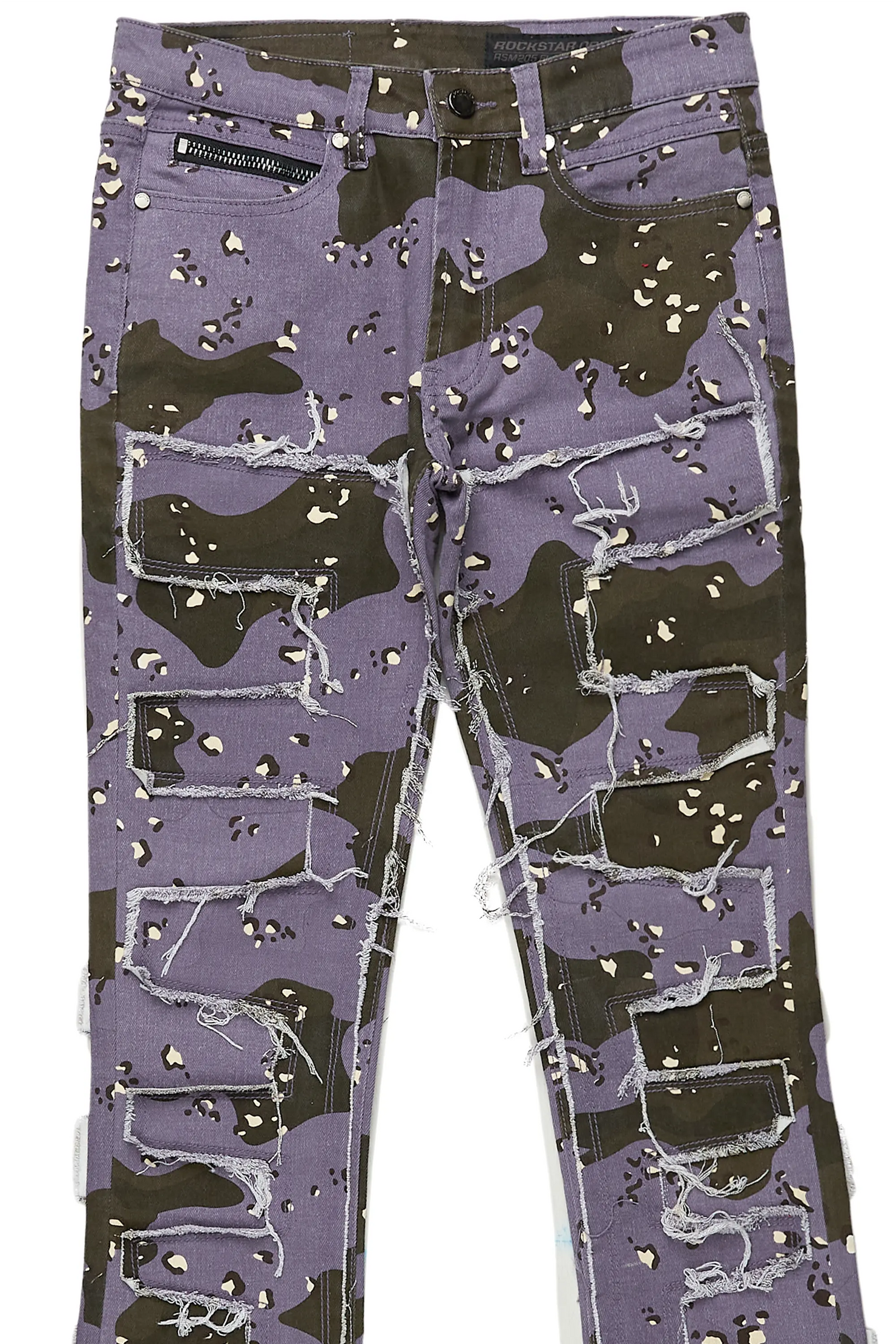 Shake Purple Camo Stacked Flare Jean