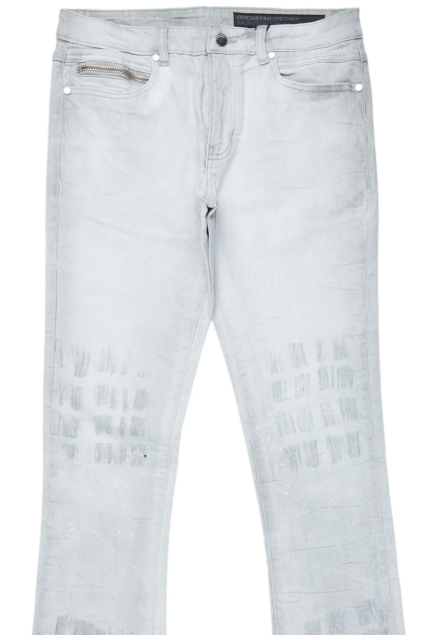 Molter Light Grey Stacked Flare Jean