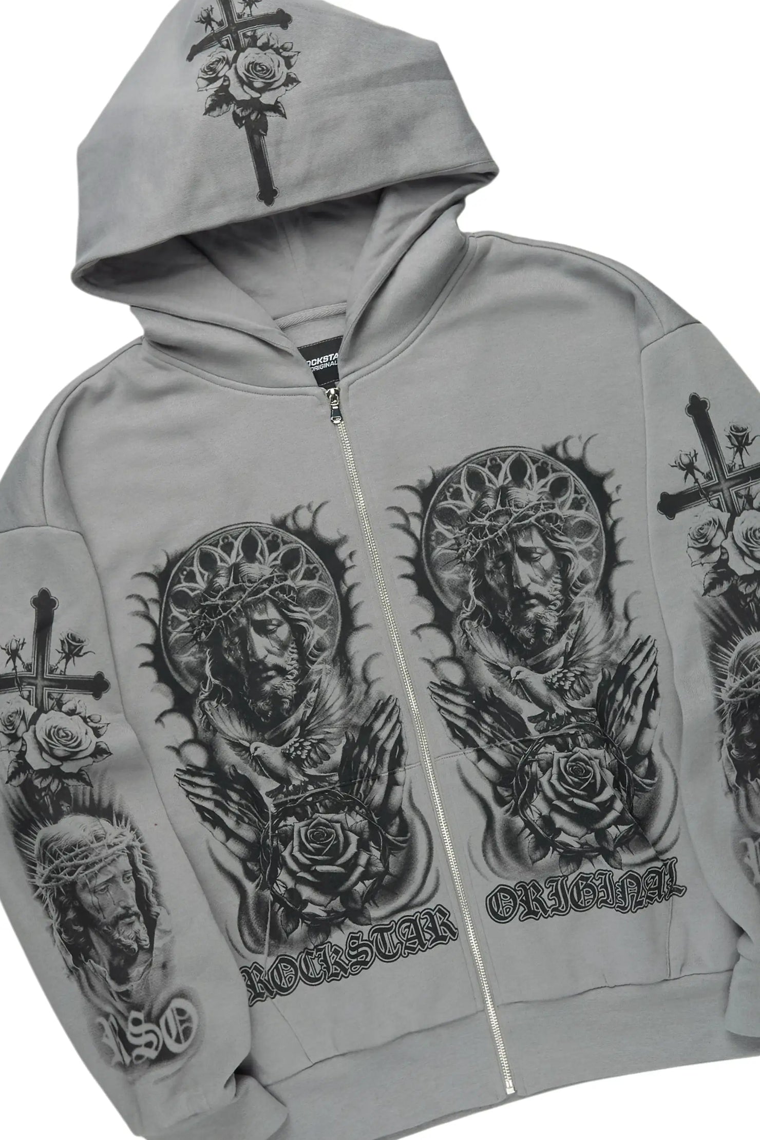 Blasted Grey Hoodie/Baggy Pant Track Set