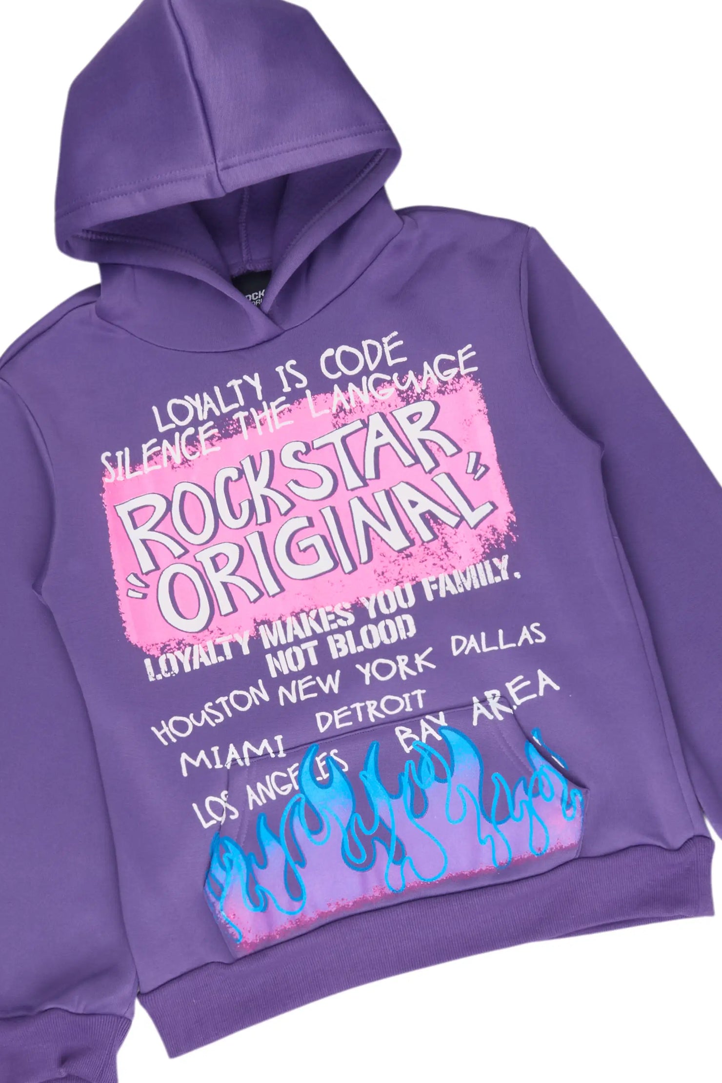 Girls Bridgette 2.0 Purple Hoodie/Stacked Flare Track Set