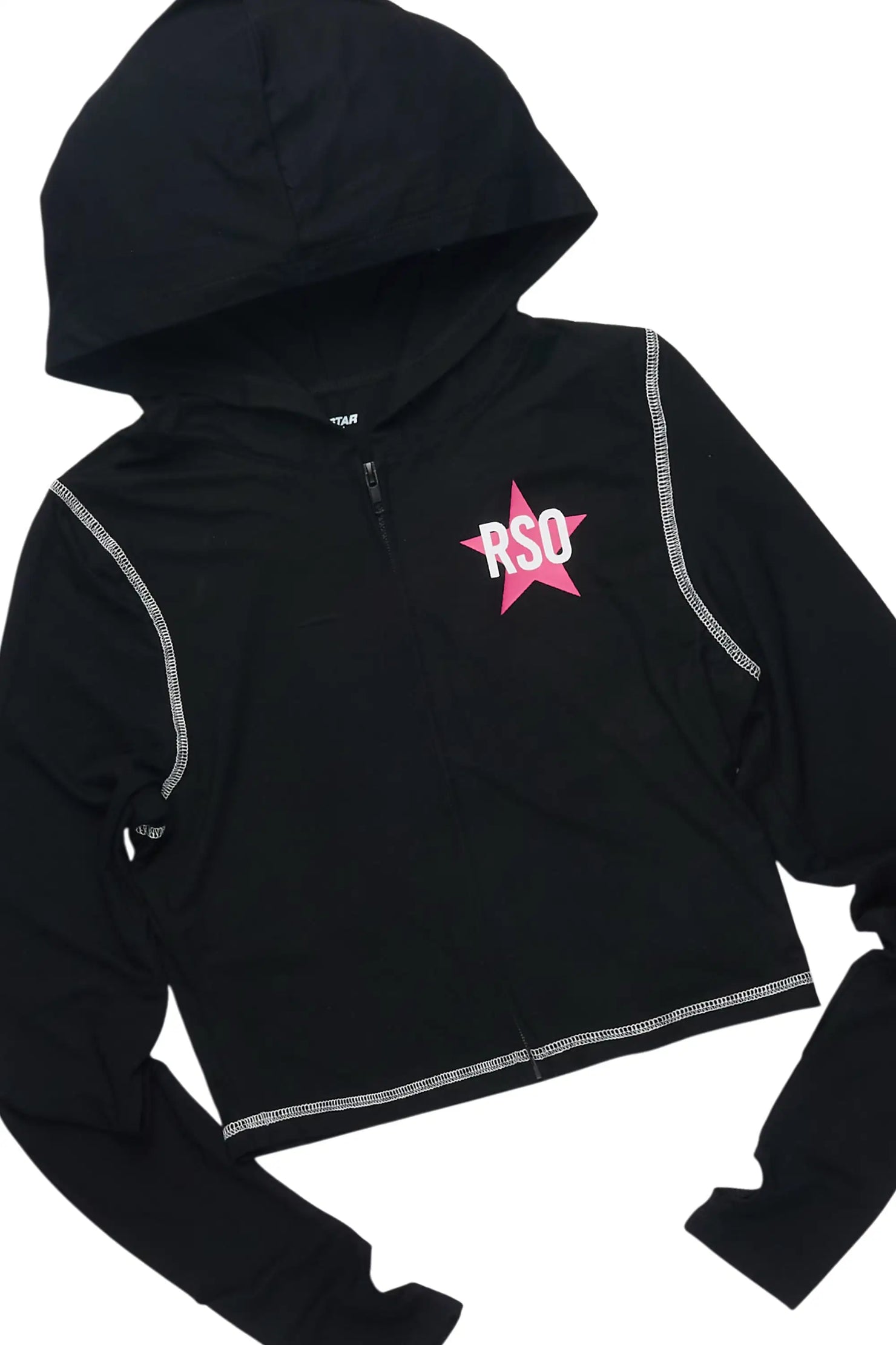 Sharina Black Zip Up Capri Set
