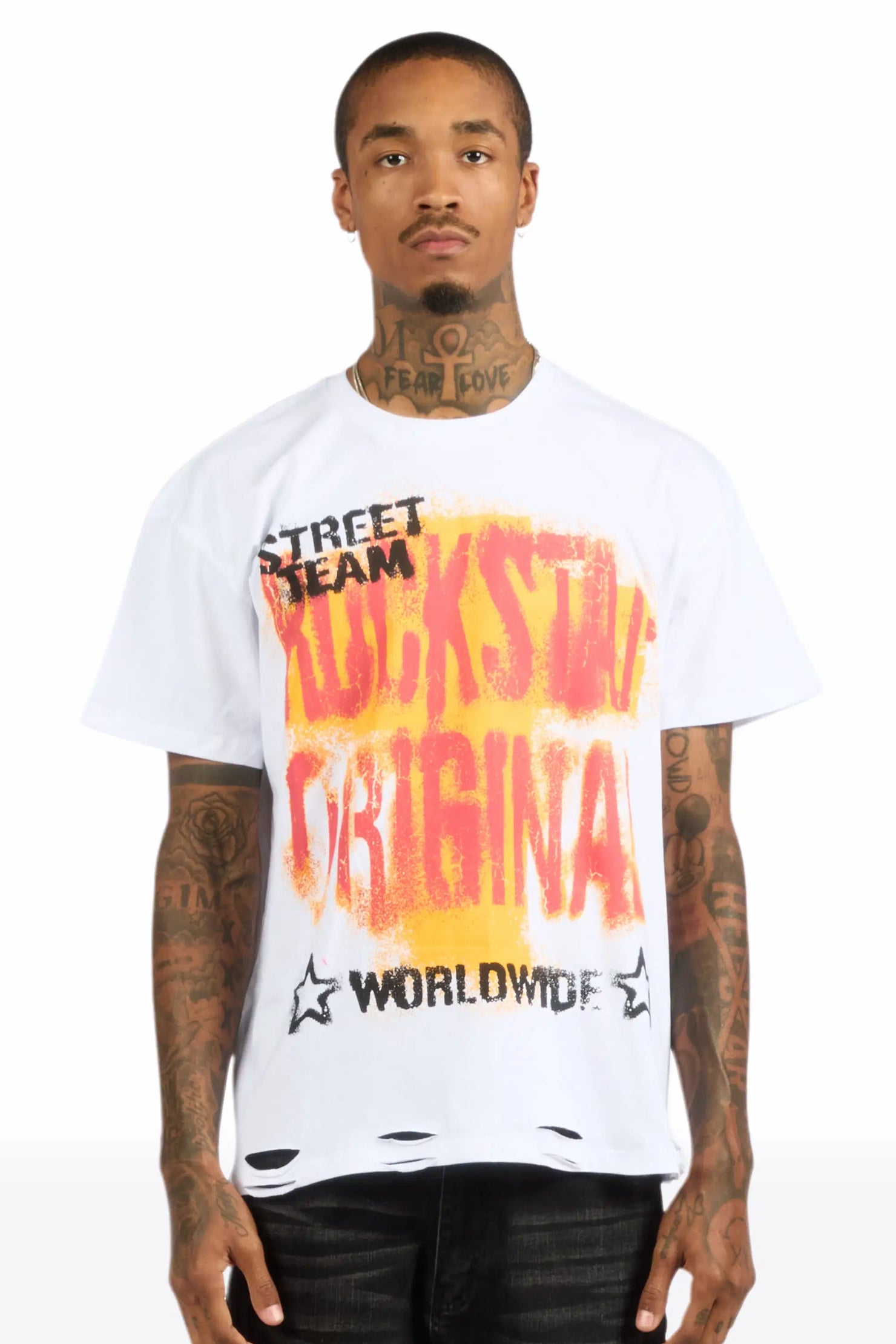 Crest White Oversized Graphic T-Shirt