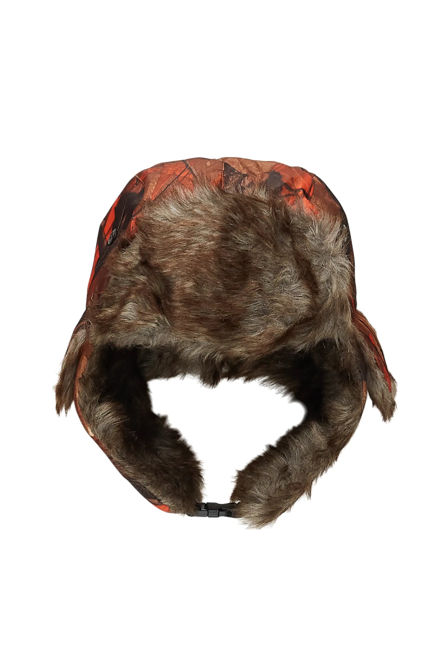 Saburo Orange Tree Camo Faux Fur Trapper Hat