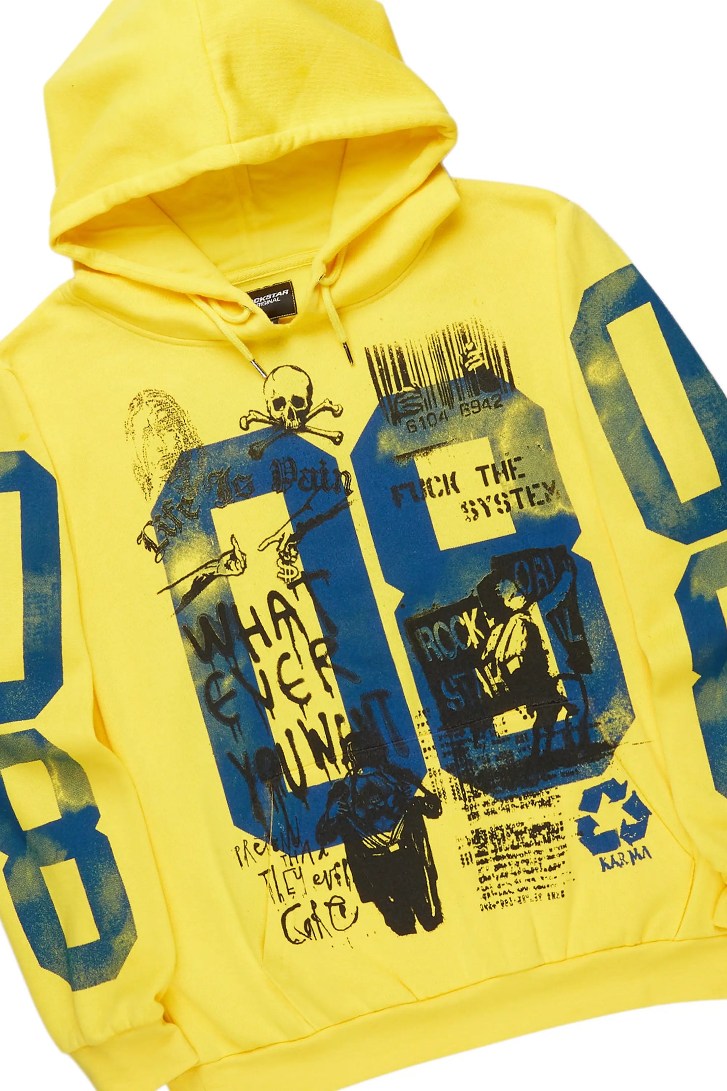 Grill Yellow Hoodie Baggy Track Pant Set