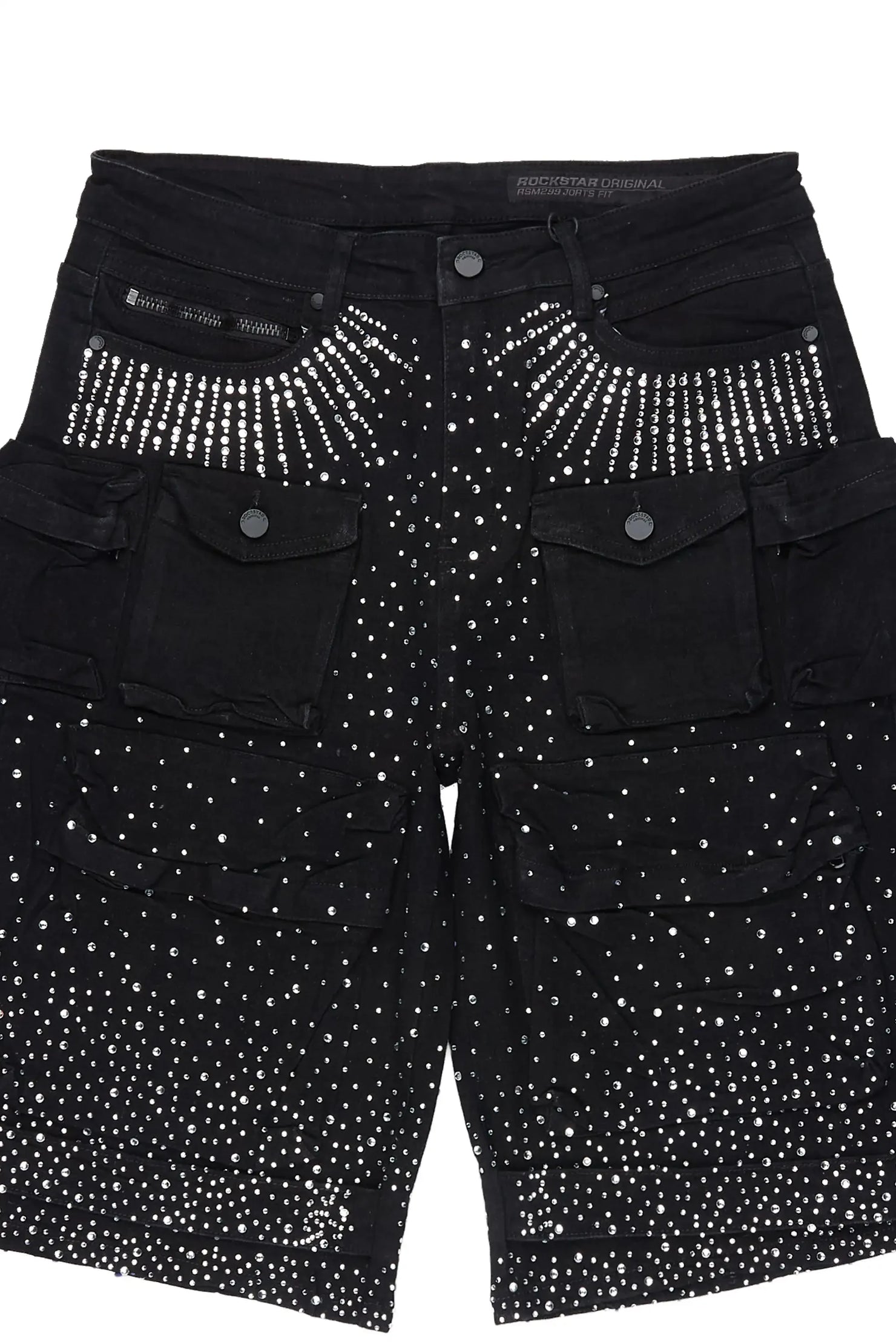 Keoni Black Rhinestone Denim Short