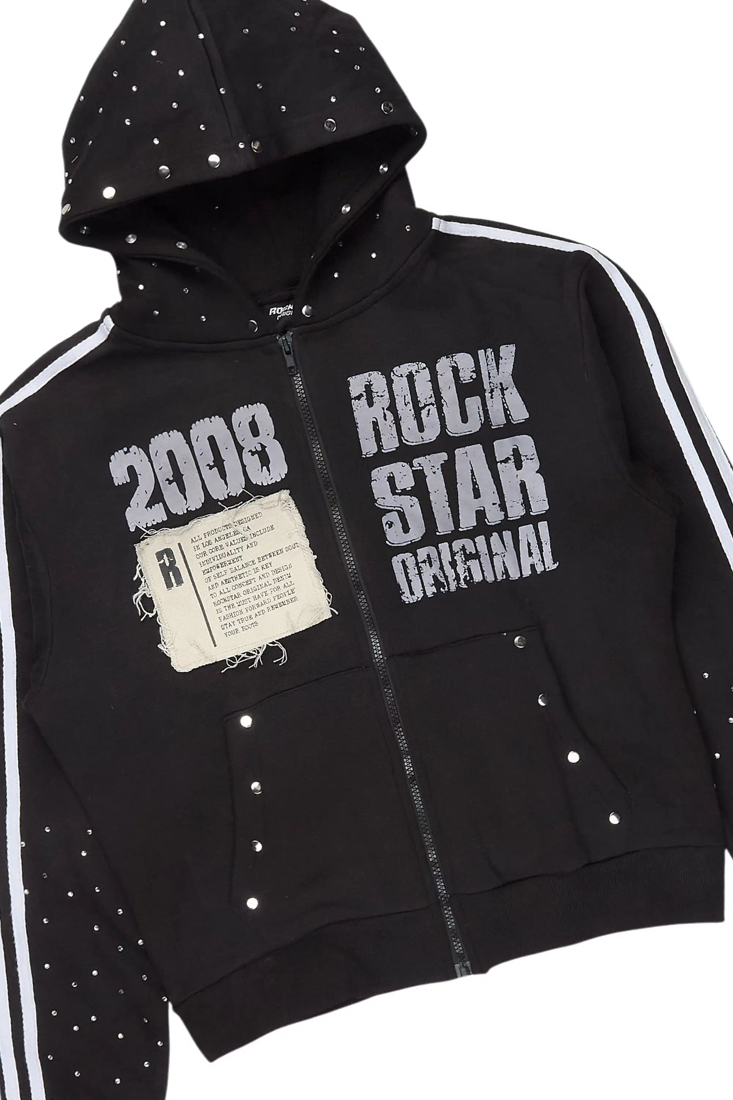 Dontrella Black Rhinestone Zip Up Stacked Trackset