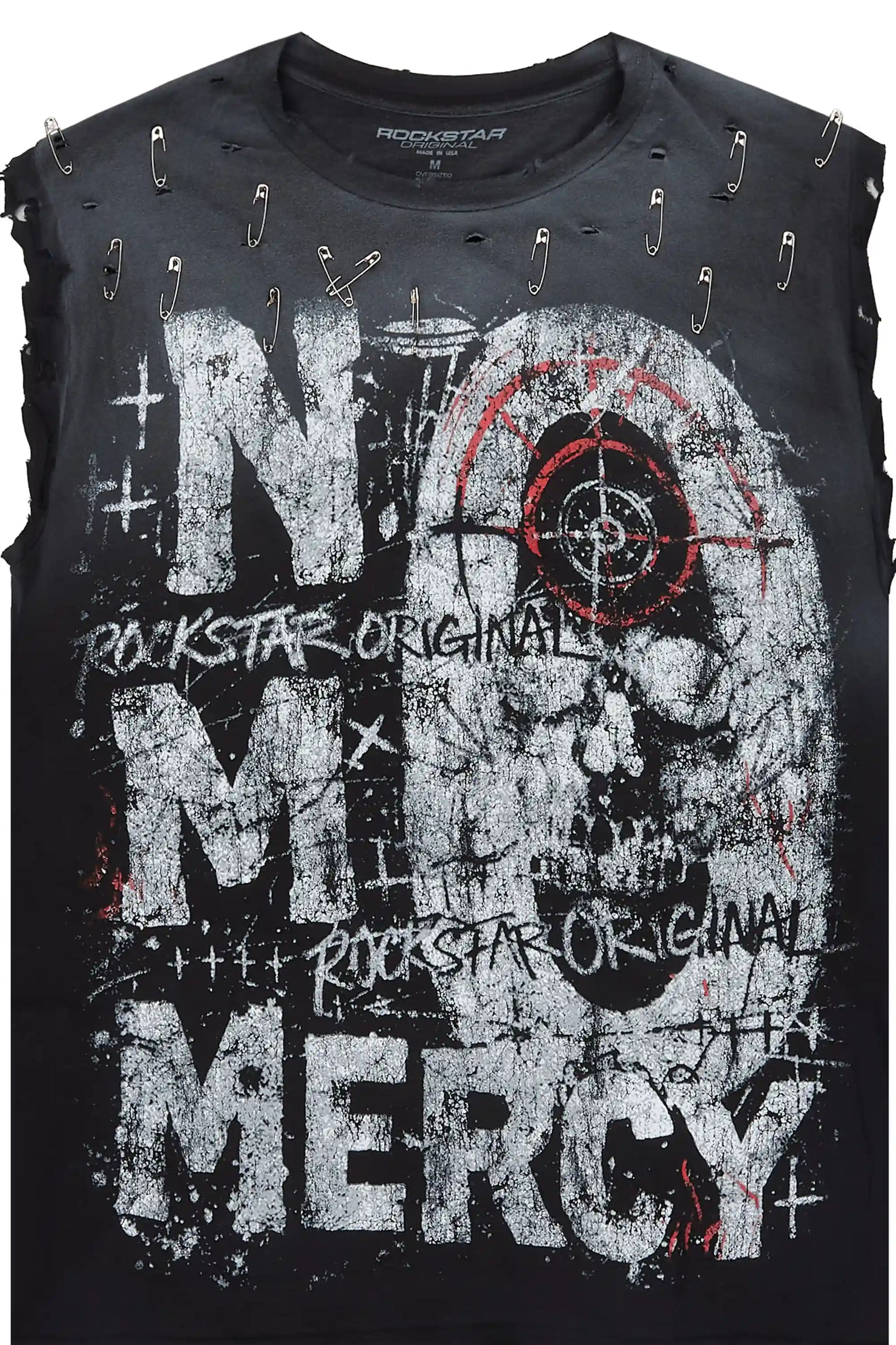 Berro Black Oversized Cut Off T-Shirt