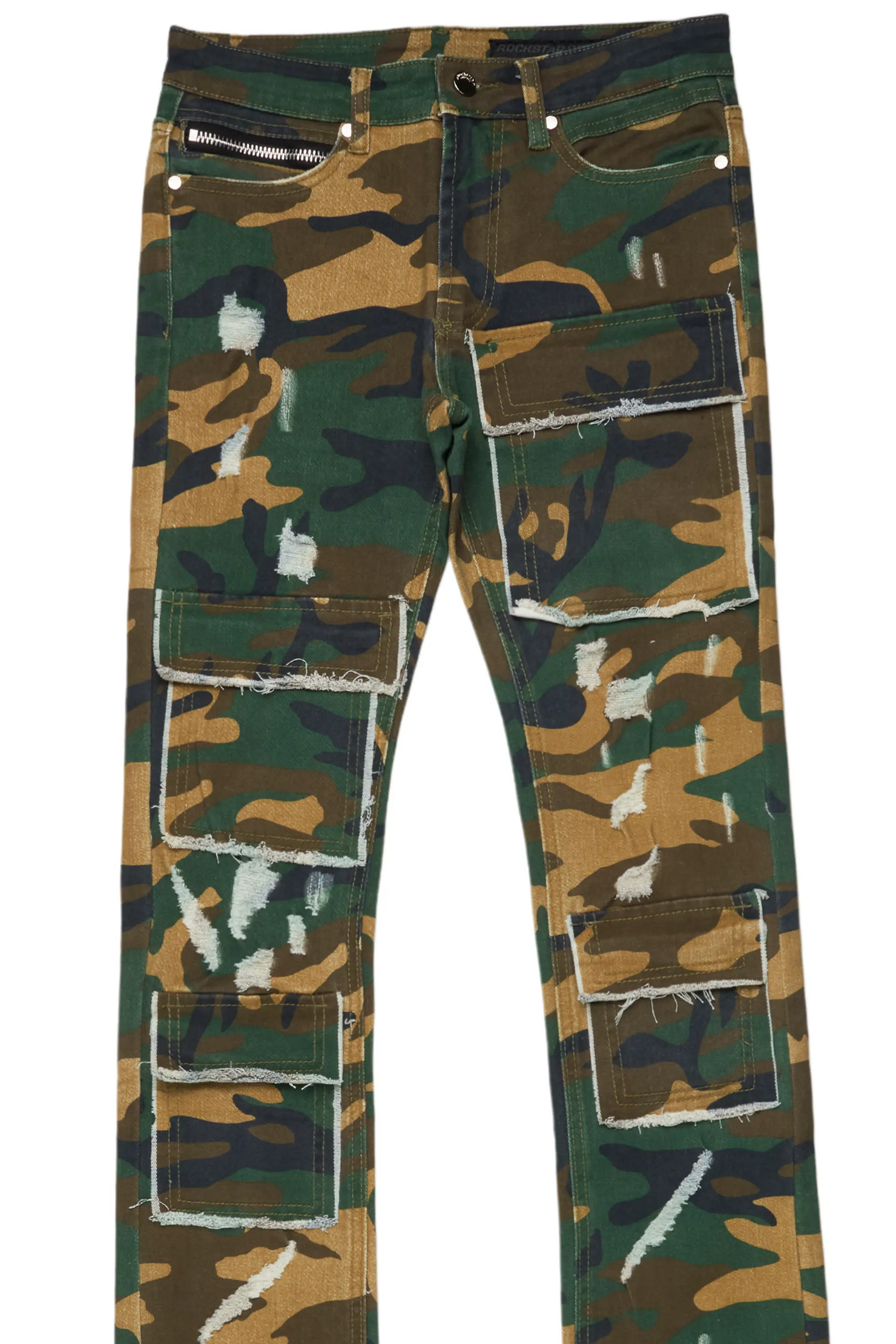 Petrus Camo Super Stacked Flare Jean