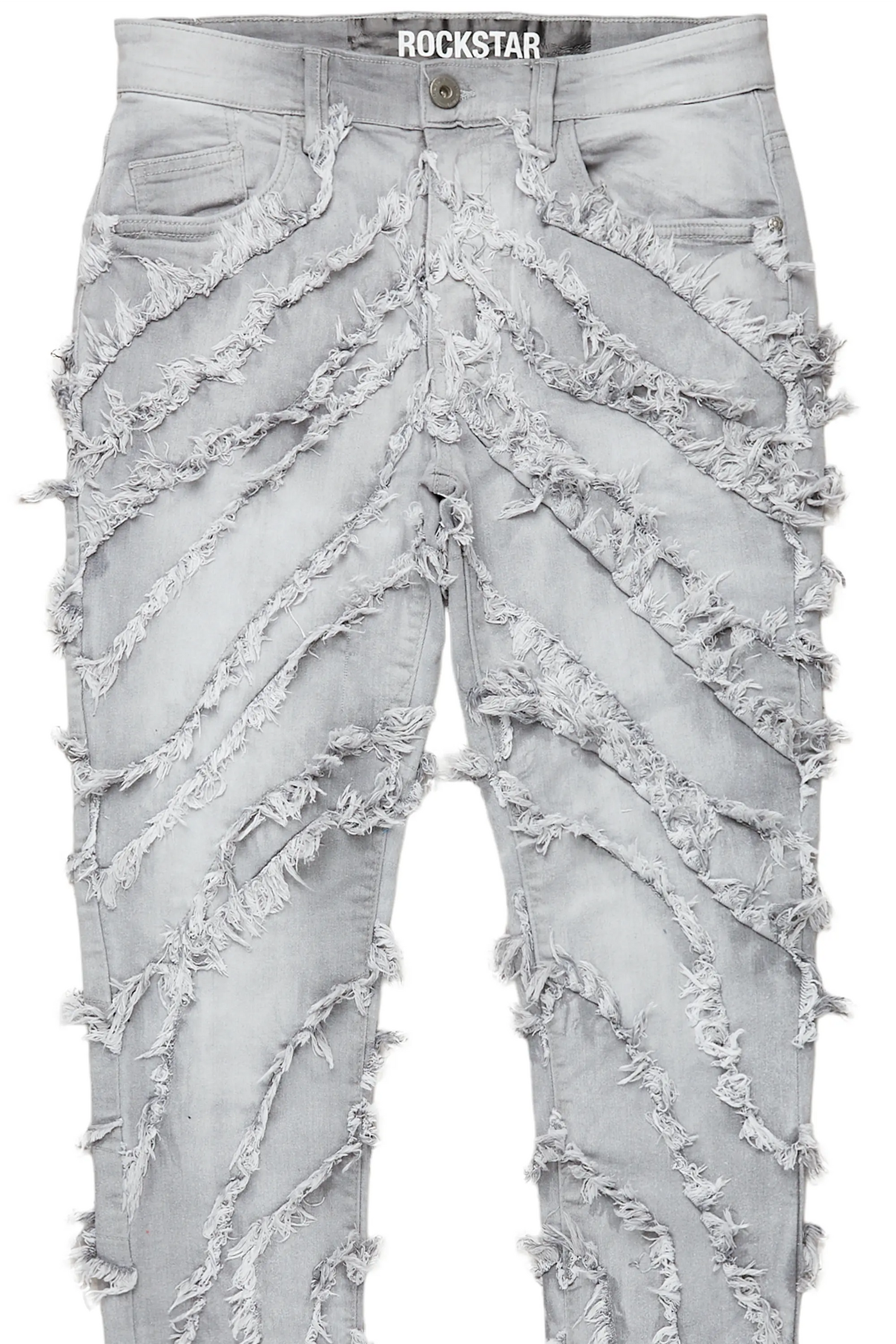 Cadiz Grey Diagonal Patch Skinny Fit Jean