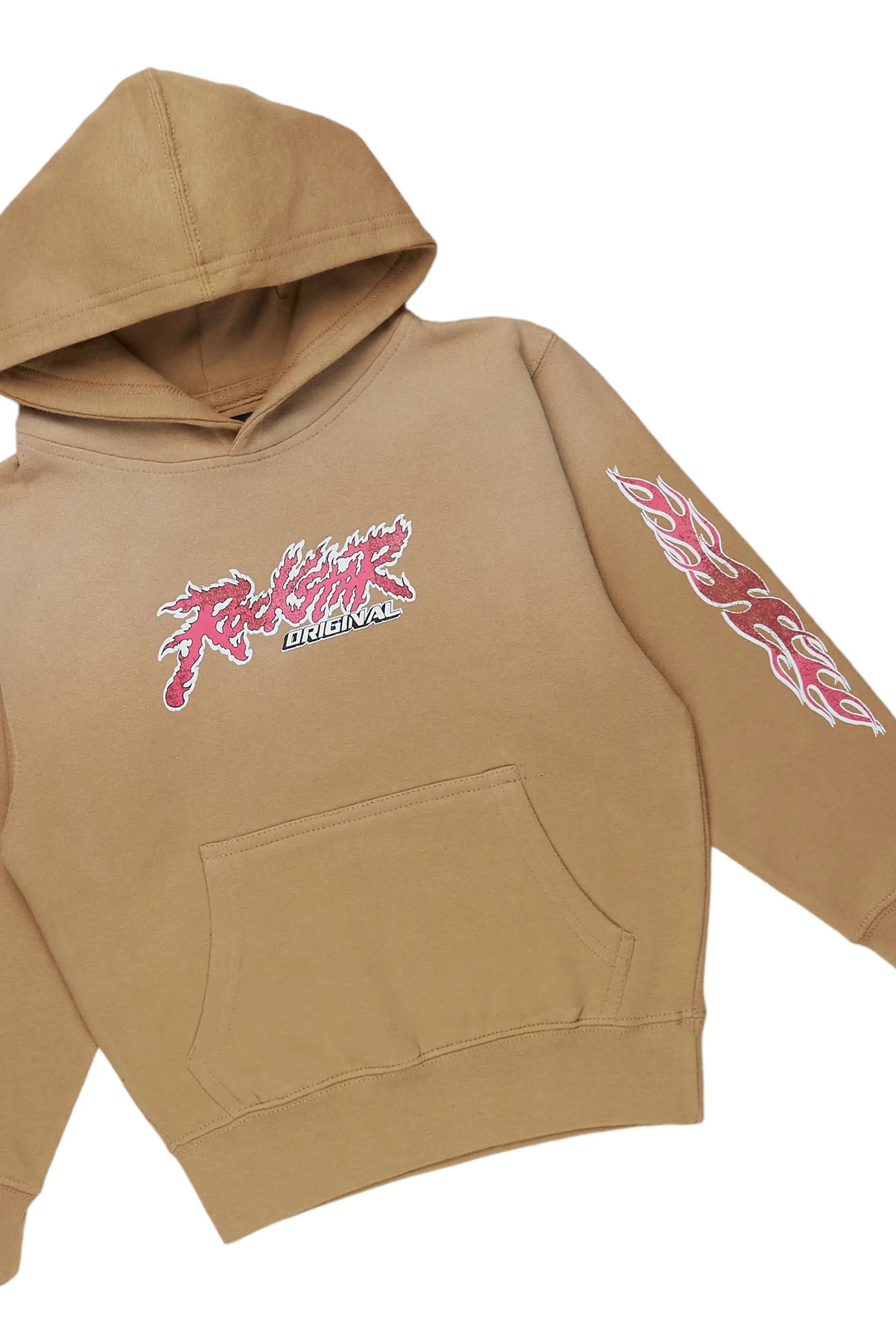 Boys Yash Beige Hoodie Track Pant Set