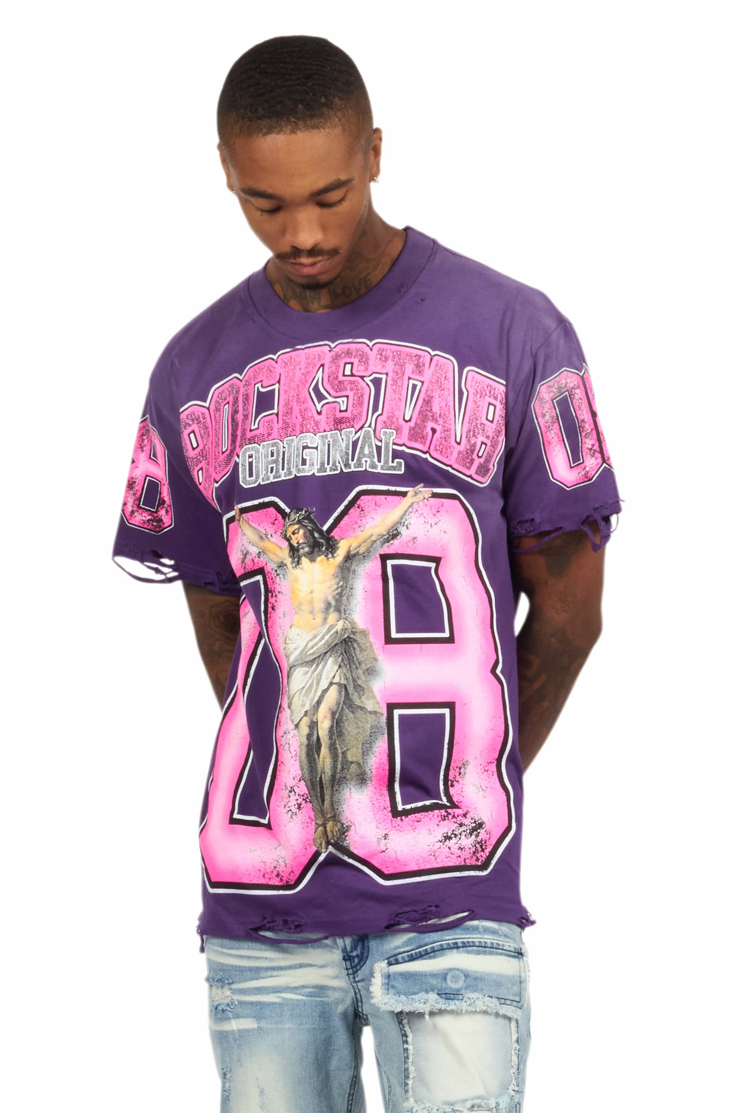 Fields Purple Oversized Graphic T-Shirt