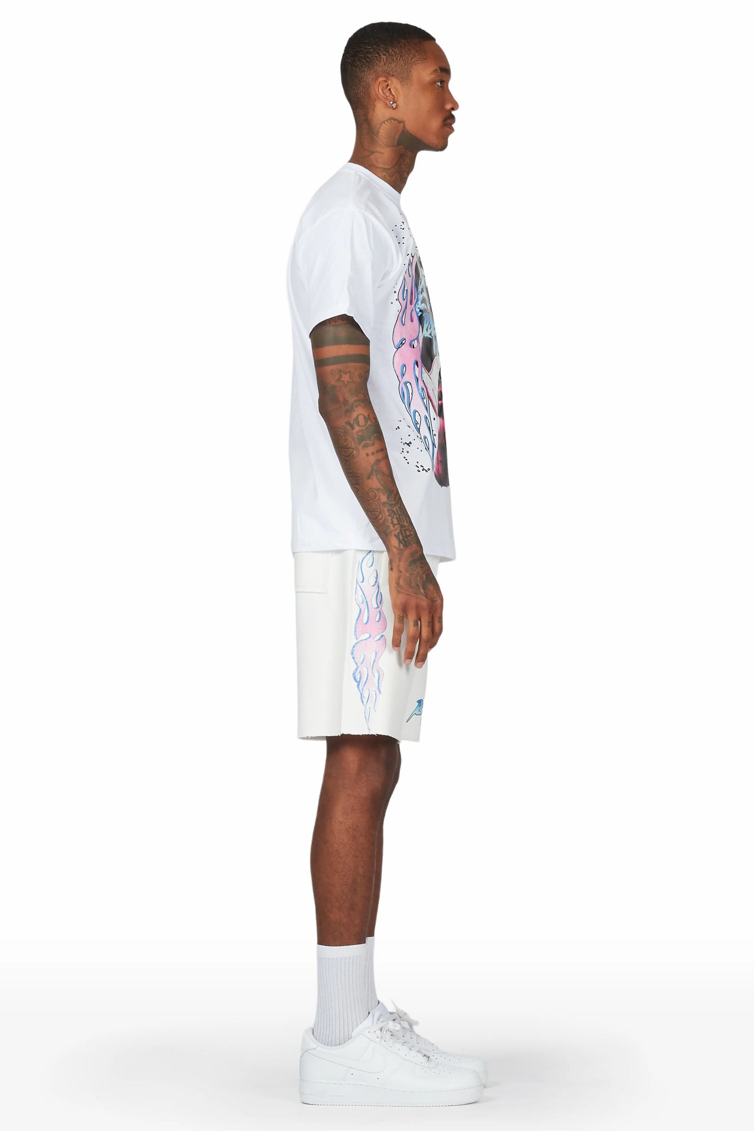 Fume White T-Shirt Short Set