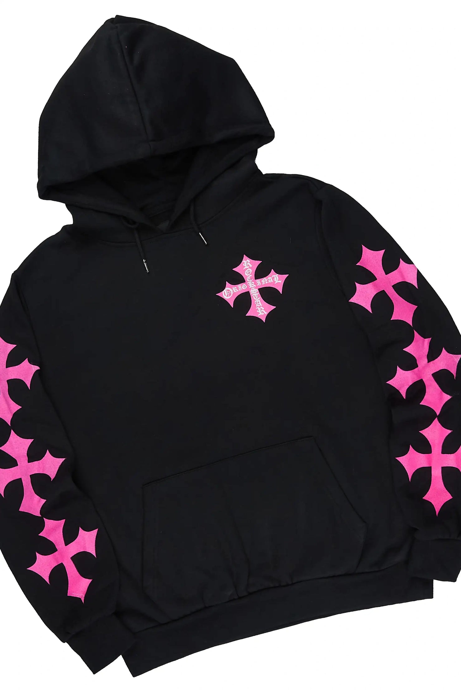 Slaydr Black/Pink Hoodie/Stacked Flare Track Set