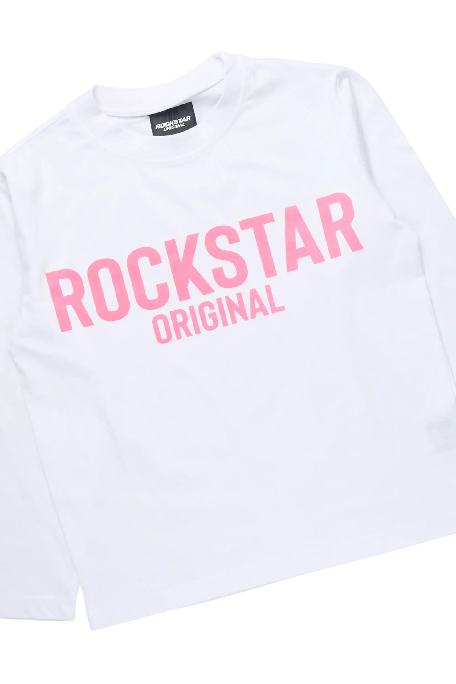 Girls Mikassa 2.0 White/Pink L/S T-Shirt Short Set