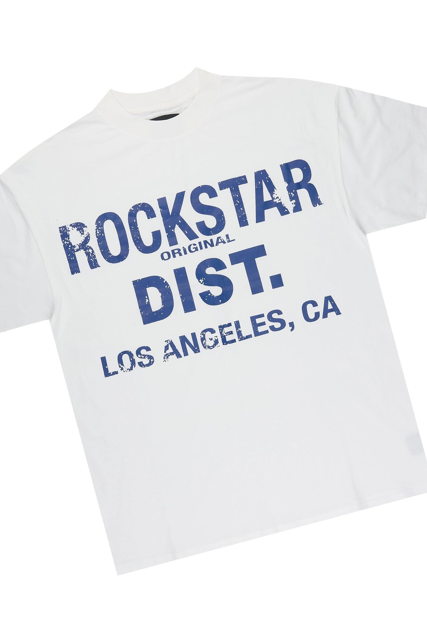 Sevyn White/Blue Rhinestone T-Shirt Denim Jort Set