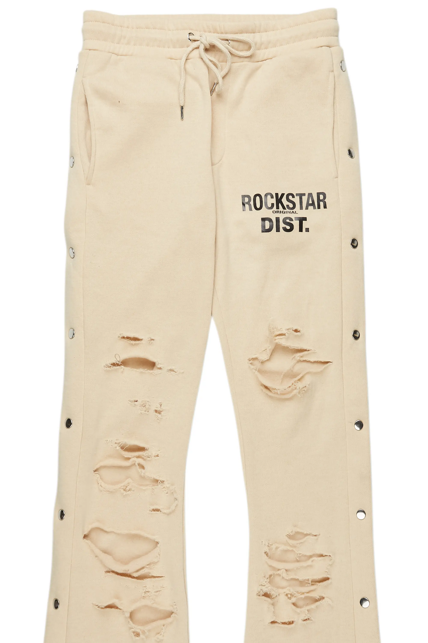 Chance Beige Baggy Snap Button Pant