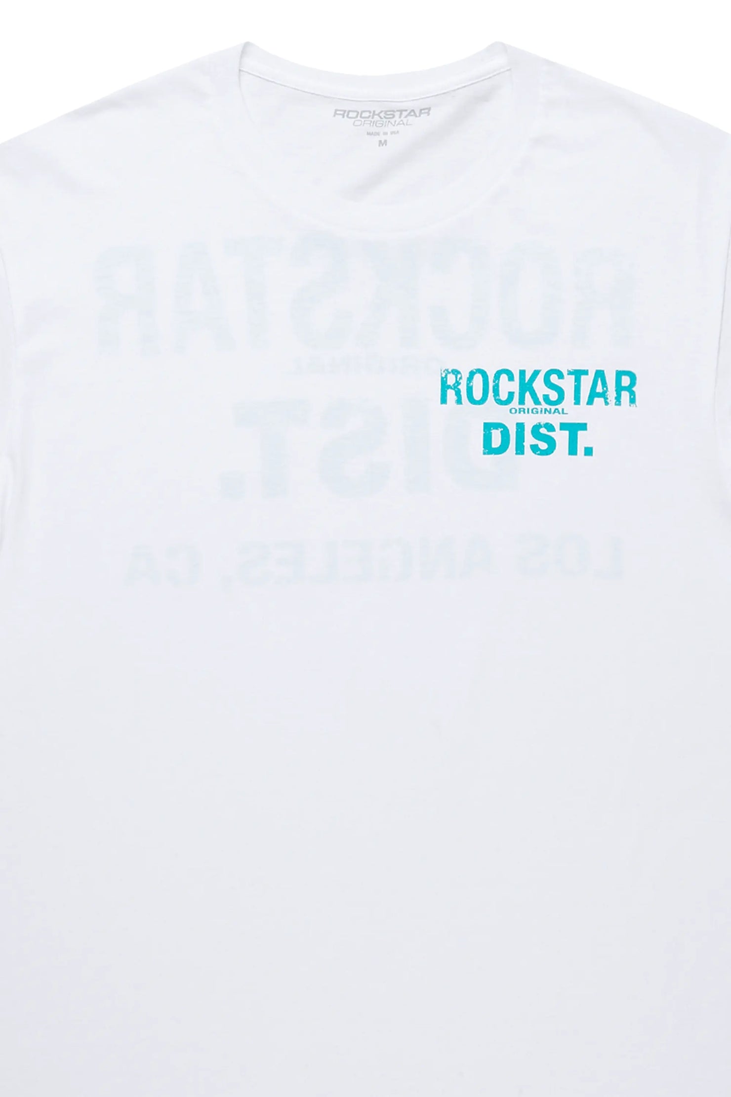 Dalasia White/Aqua Oversized Tee