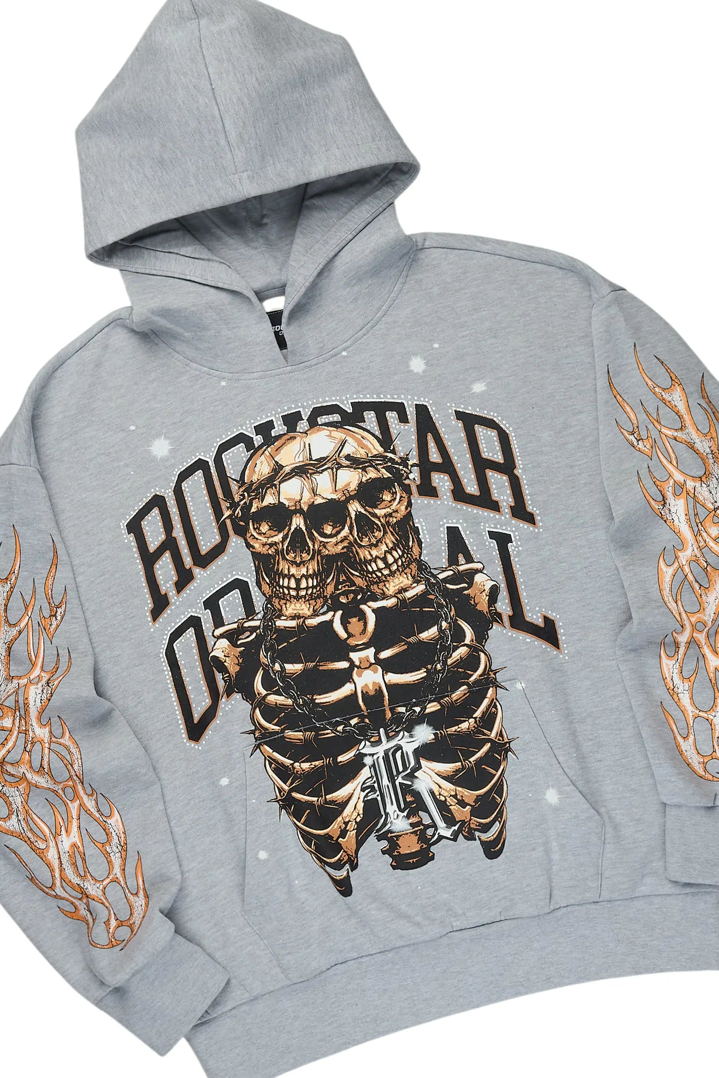 Kaizel Heather Grey Hoodie/Baggy Pant Track Set