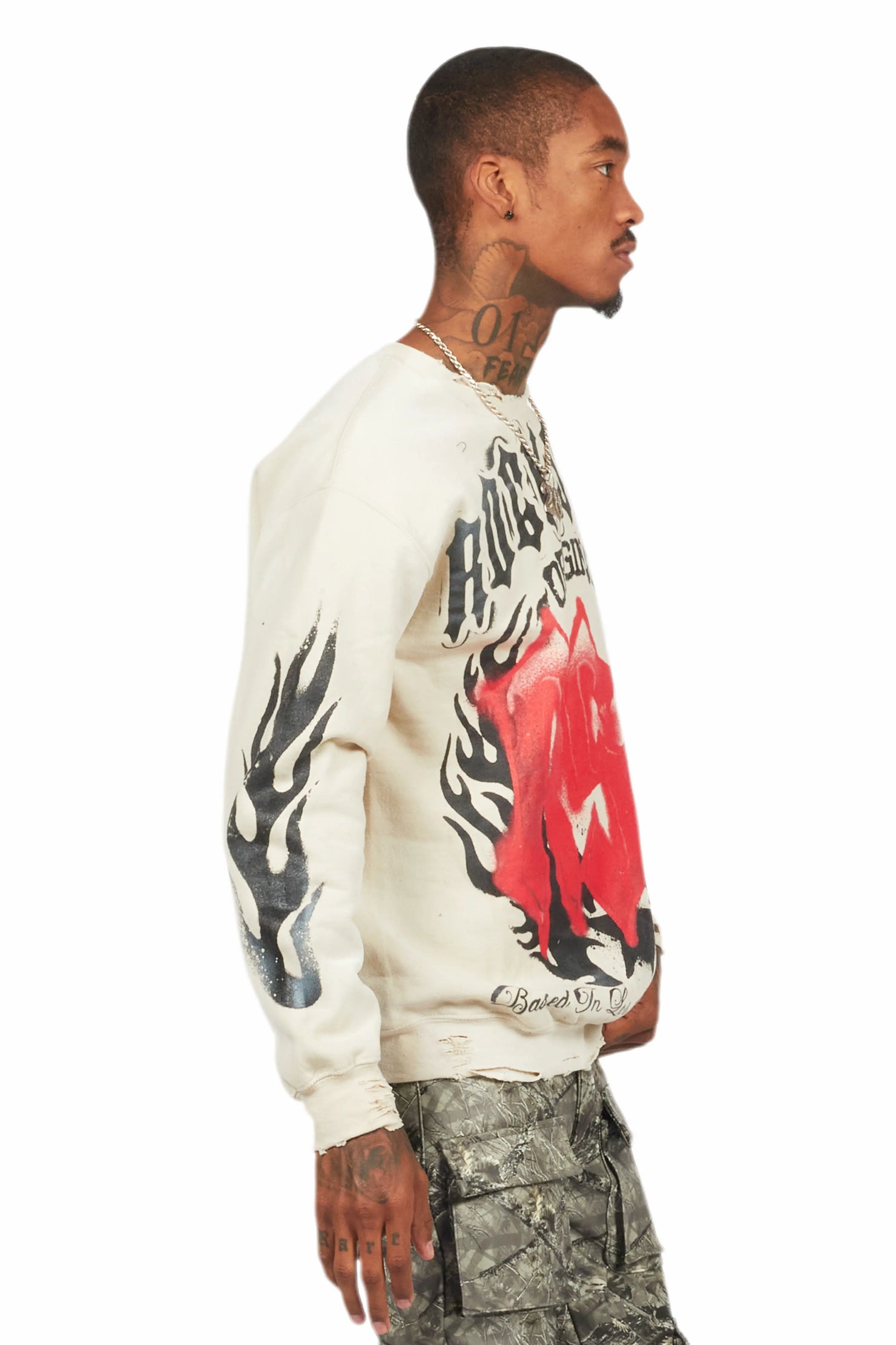 Boaz Beige Graphic Crewneck