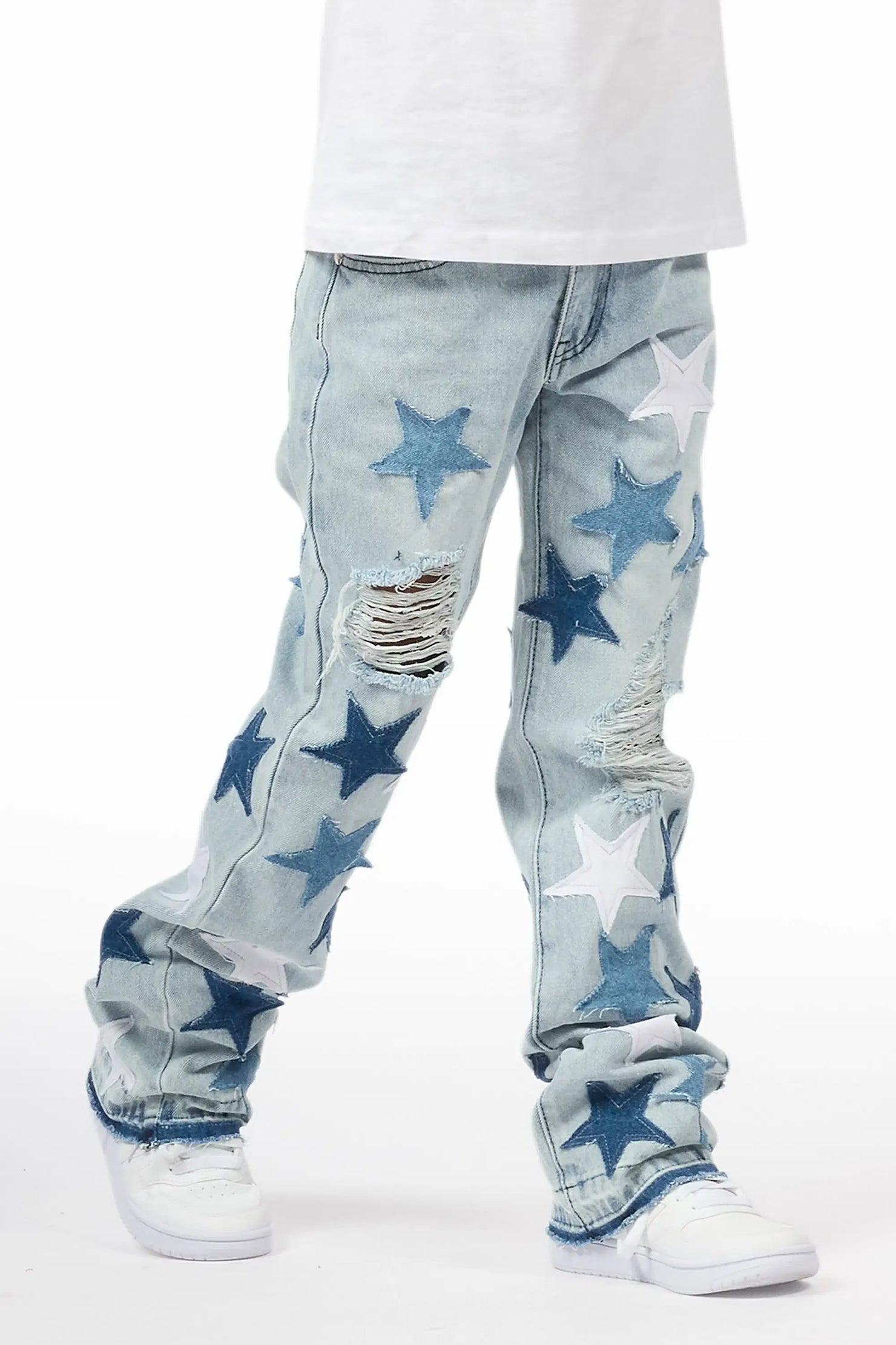 Boys StarLane Light Blue Stacked Flare Jean