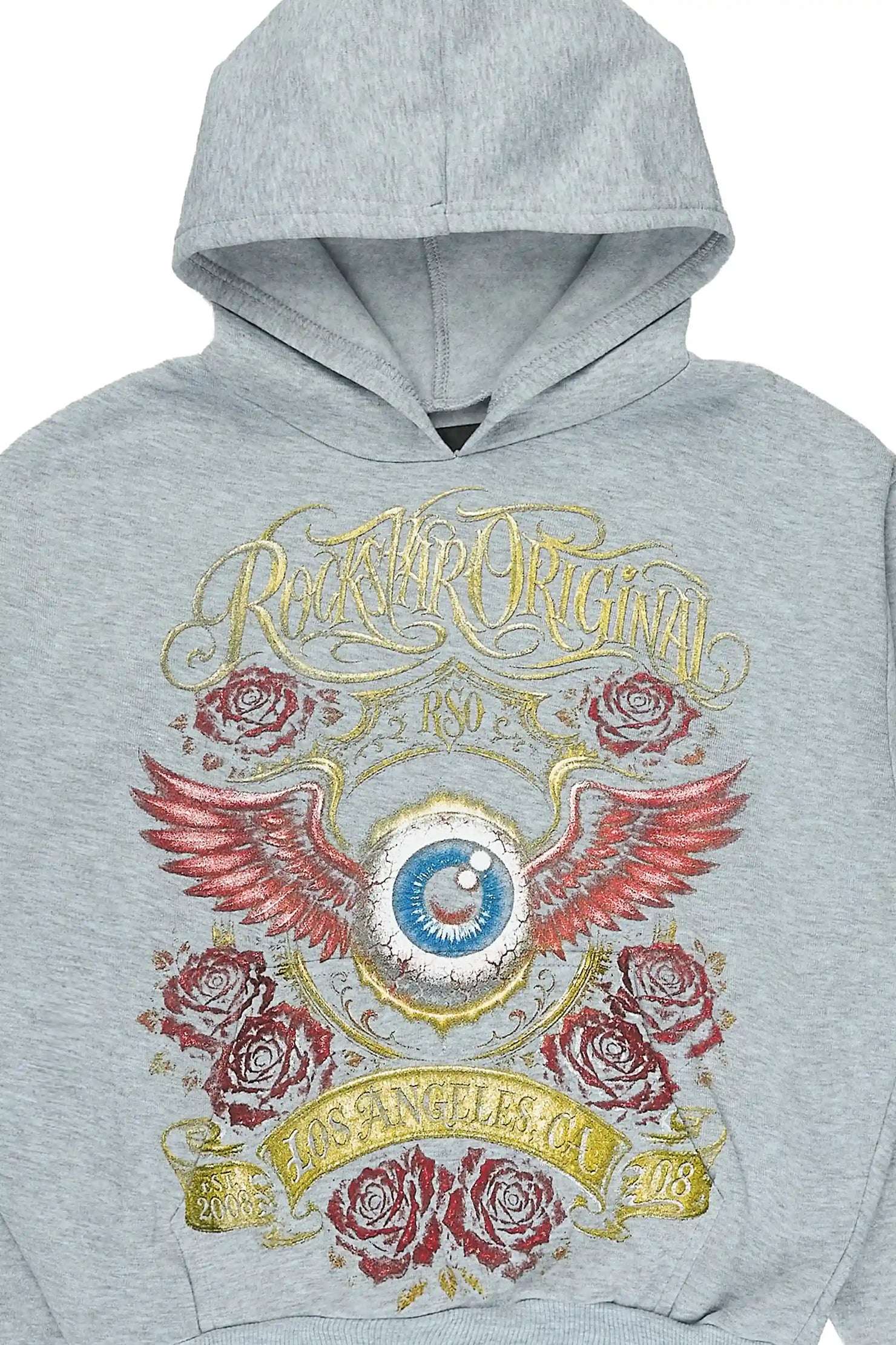 Girls Palady Heather Grey Graphic Hoodie