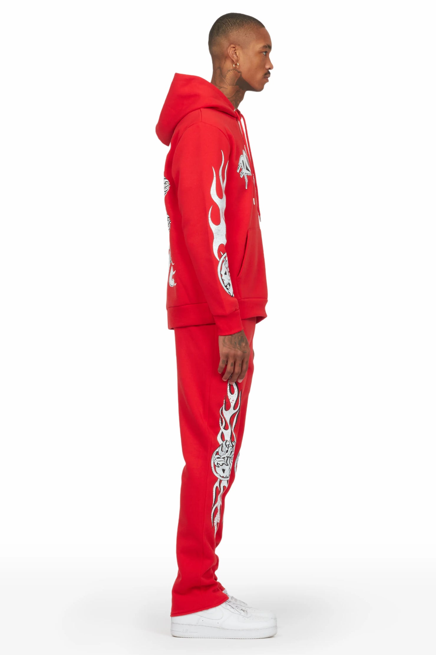 Iheartu Red Slim Fit Track Set
