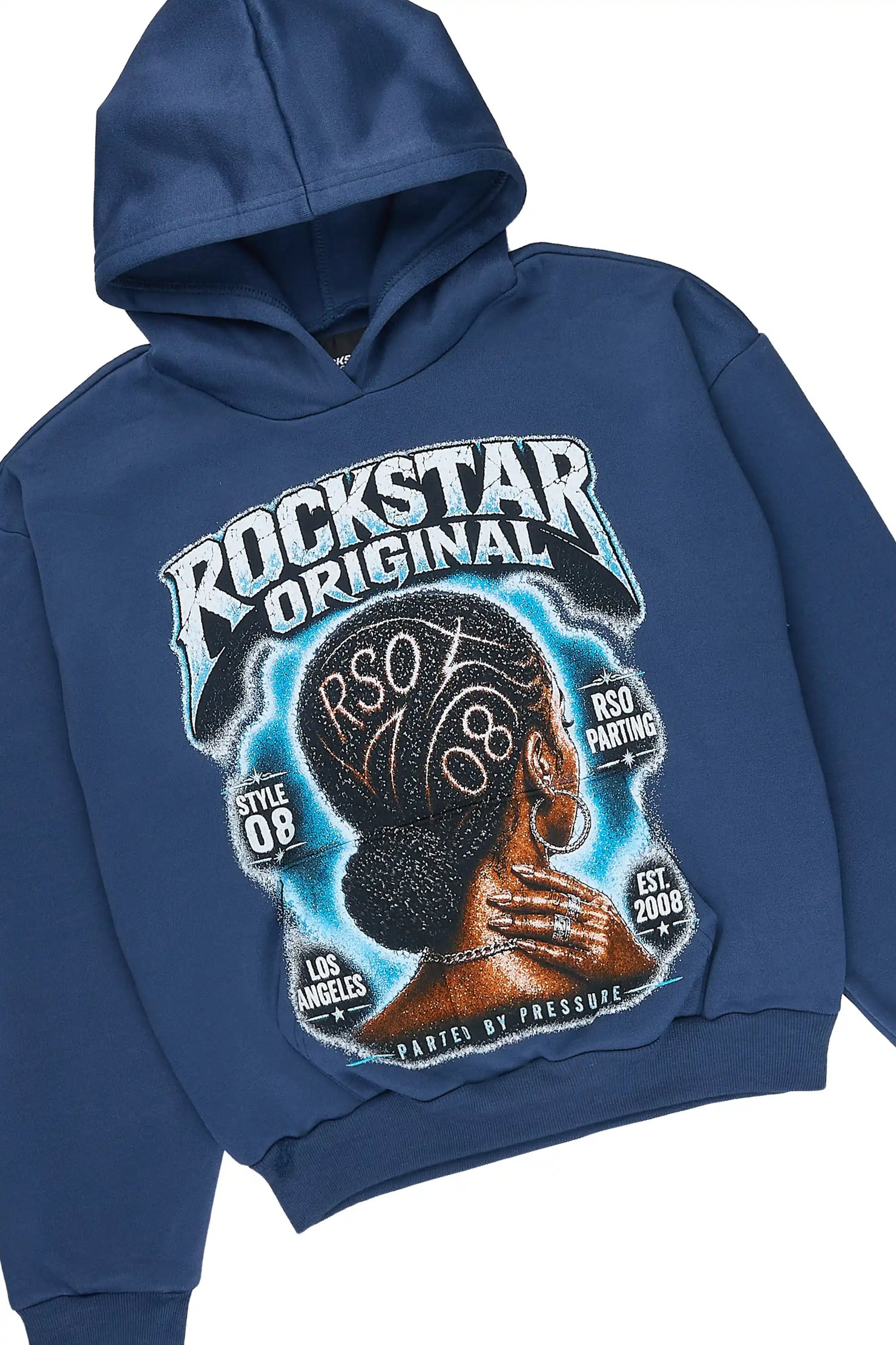 Girls Arkel Navy Hoodie Stacked Track Set
